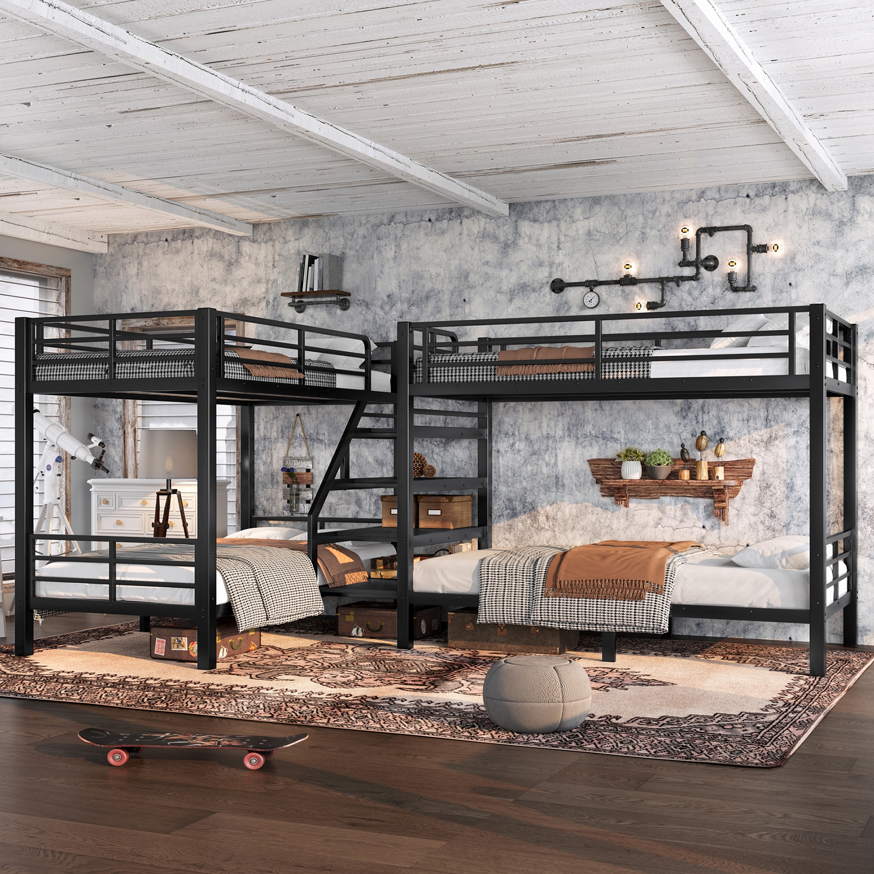 SINOFURN SYE140029BK Bunk-Beds - View #4
