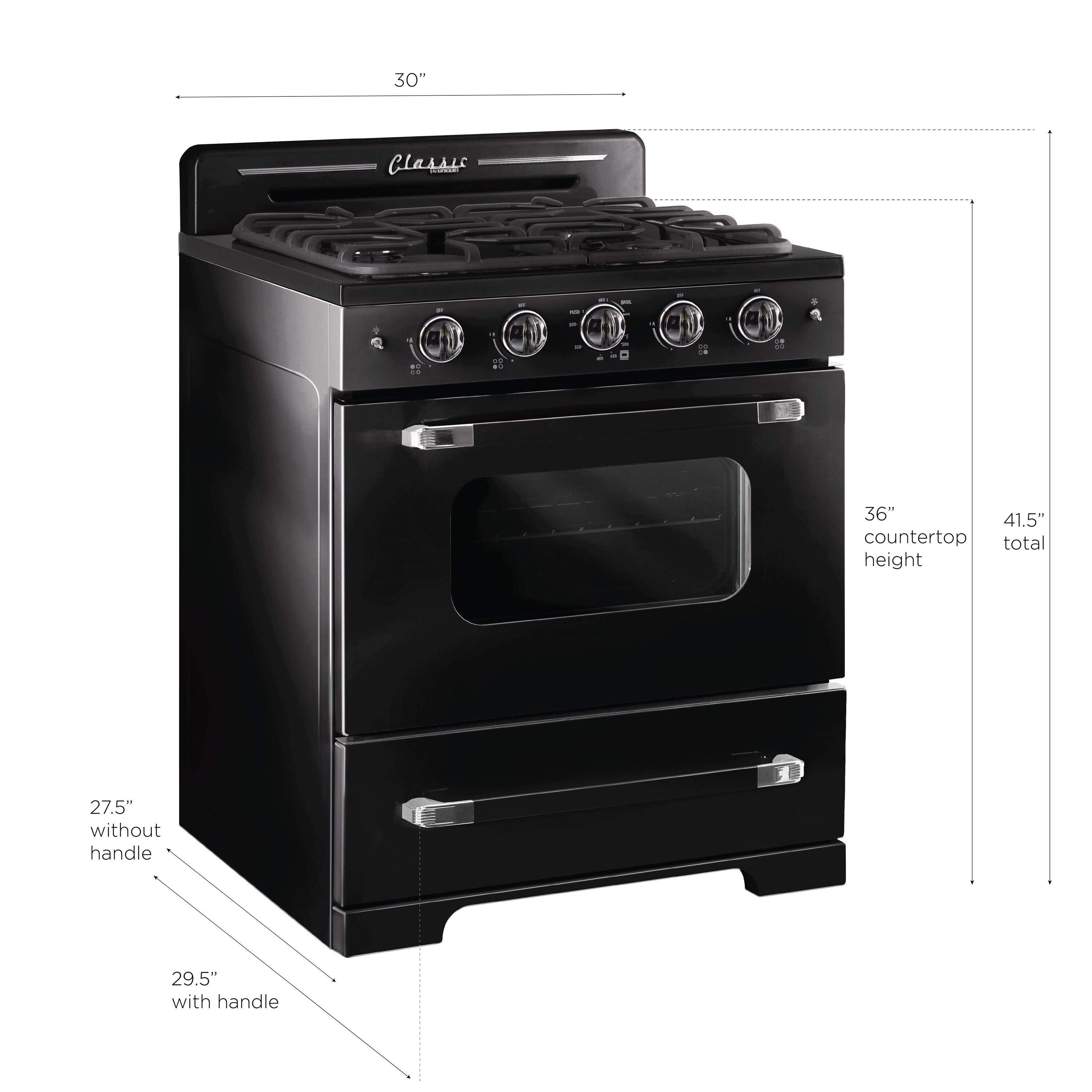 UNIQUE UGP-30CR B Freestanding-Gas-Ranges - View #10