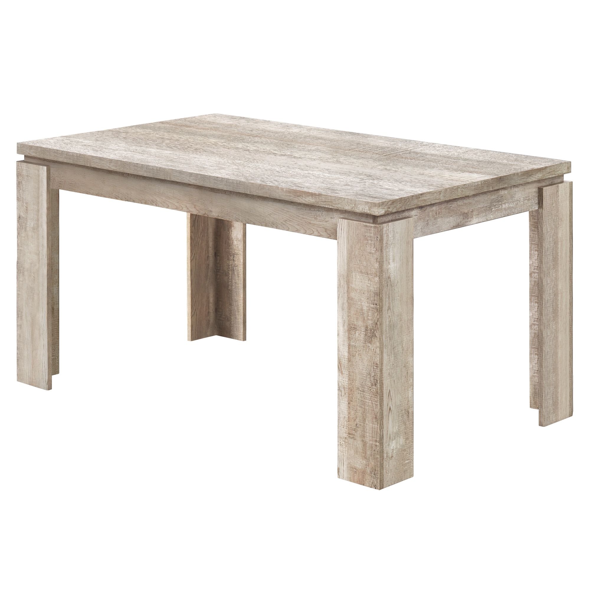 Monarch Specialties I 1088 Taupe Contemporary/Modern Dining Table, Composite with Taupe Composite Base 59-in L x 30.5-in H