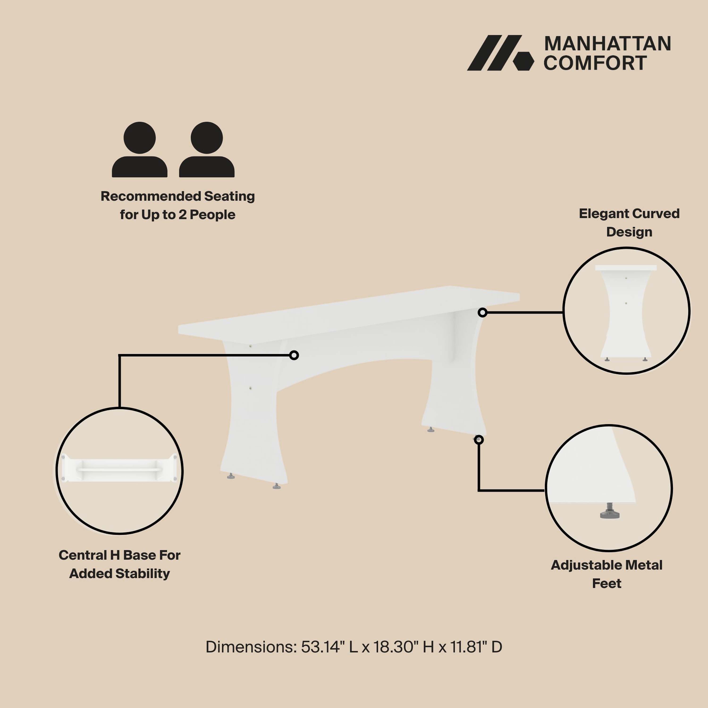 Manhattan Comfort 184GMC1 Dining-Benches - View #4