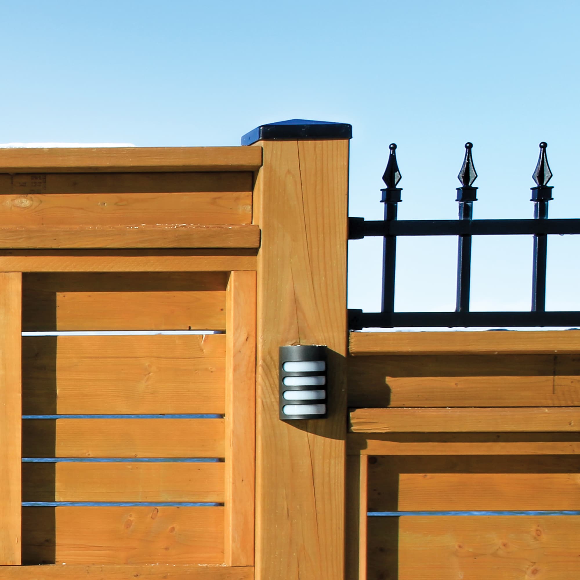Black Powder-Coated Steel Pyramid Post Cap
