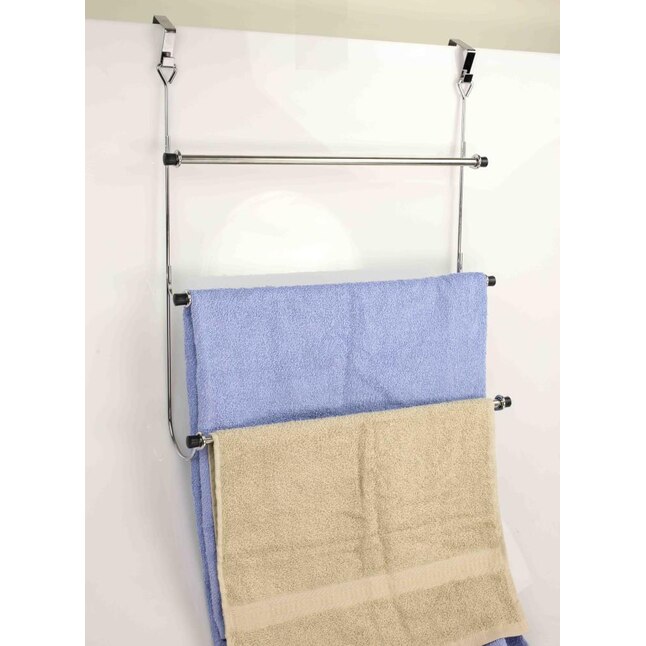 Home Basics Over The Door Towel Rack Chrome In Racks Department At Com - How To Hang Towel Rack On Back Of Bathroom Door