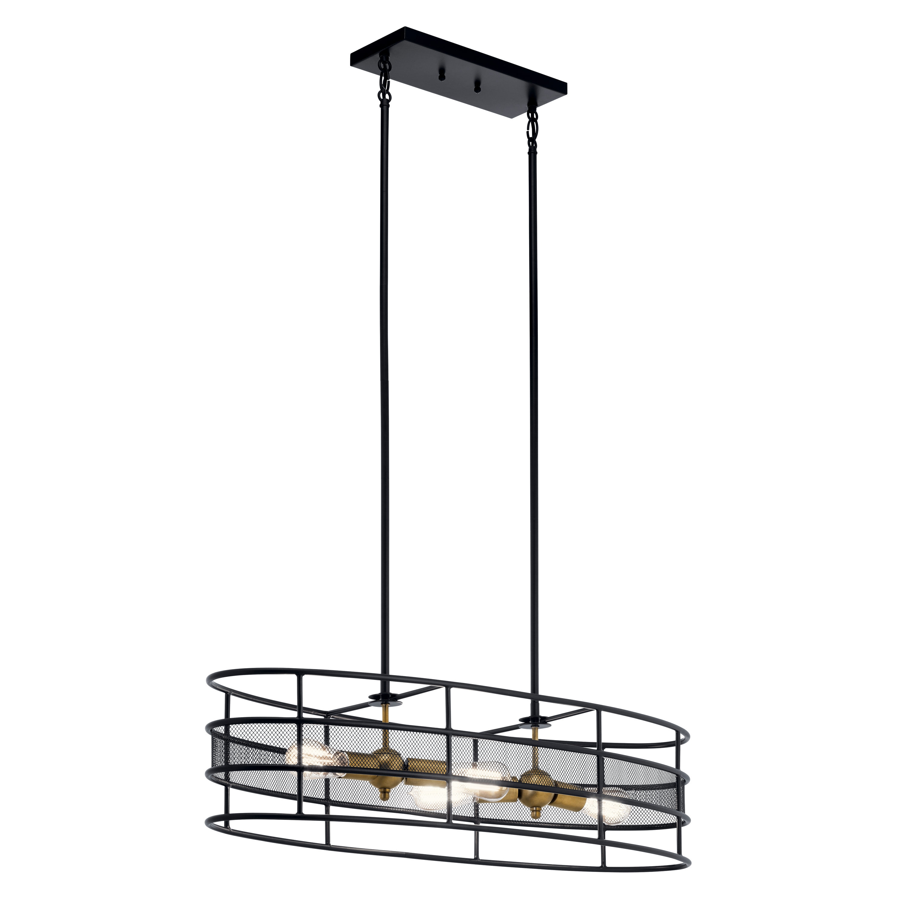 Kichler 43595BK Piston 4 -Light Black Transitional For Use in Bedrooms, Dining Rooms, Foyers, Kitchens, Living Rooms Chandelier
