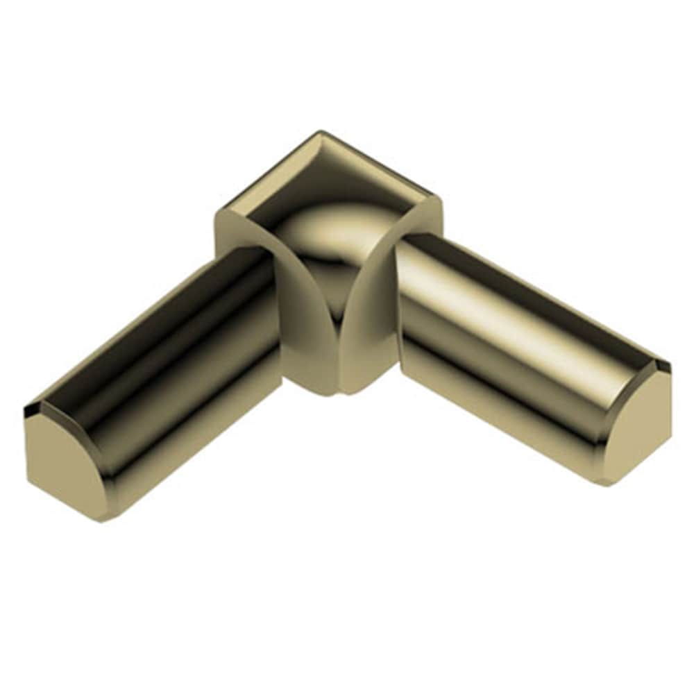 Schluter Systems I2L/RO125AMG Rondec 0.5-in W x 1-in L Polished brass anodized aluminum Aluminum Inside corner Tile Edge Trim