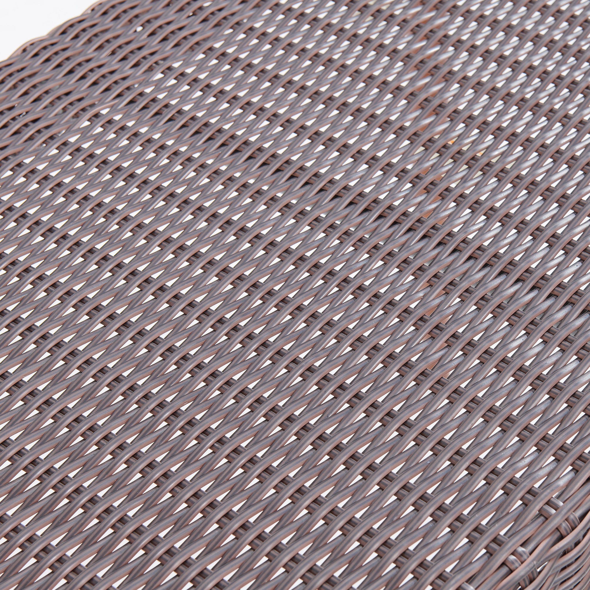 Athens Dark Brown Wicker and Glass Outdoor Cocktail Table