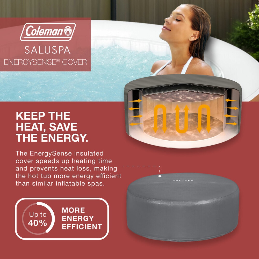 Coleman Ponderosa 4-Person Round Inflatable Hot Tub with EnergySense Cover