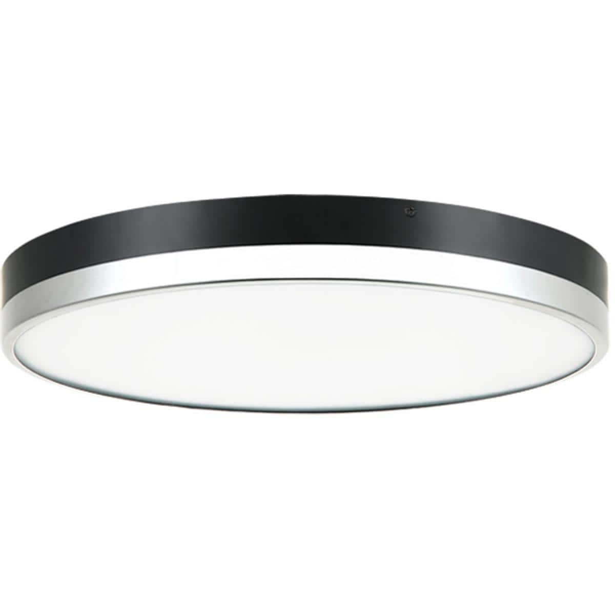 Matteo  Lighting M15302BKCH Tone LED 16 inch Black and Chrome Flush Mount Ceiling Light