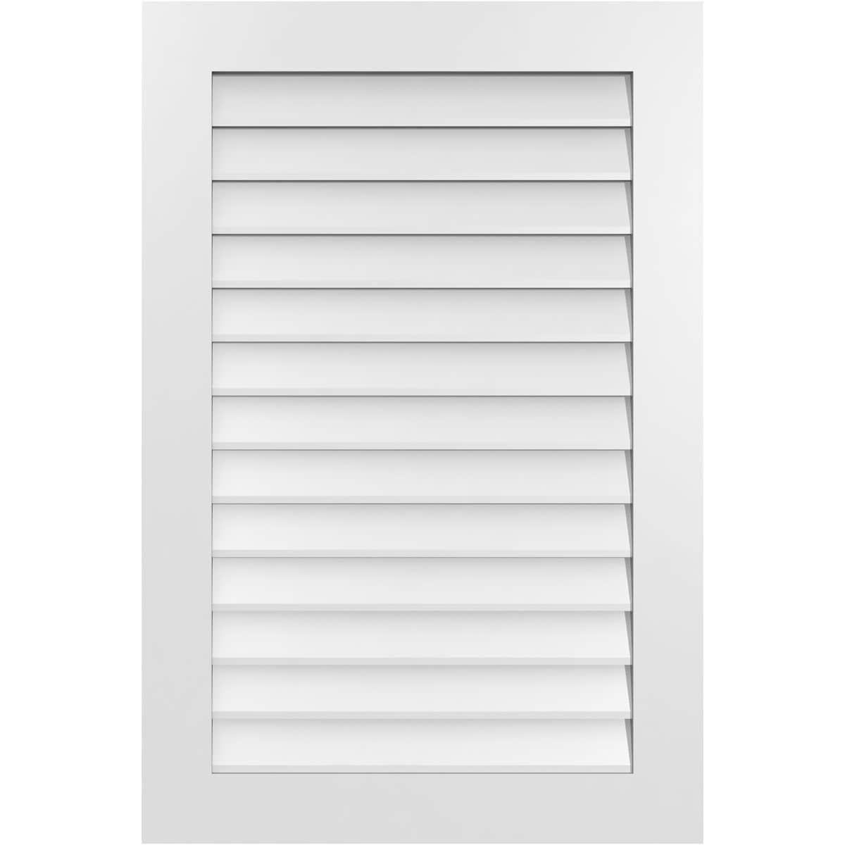 Ekena Millwork GVPVE28X4201SN 28-Inches x 42-Inches Off-white Rectangle PVC Gable Louver Vent