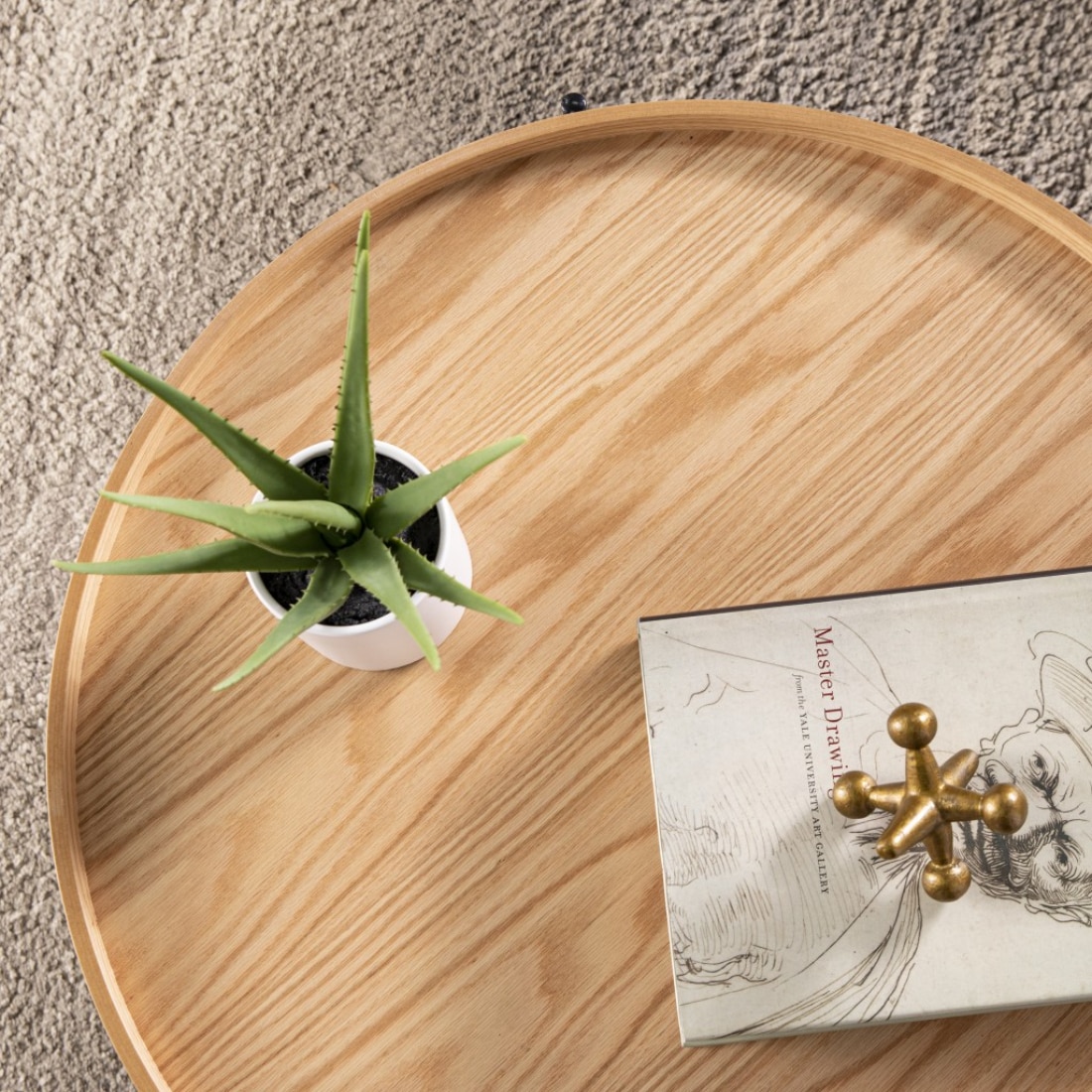 HomeRoots 4000402139 Light Brown Wood veneer Modern Coffee Table with Storage