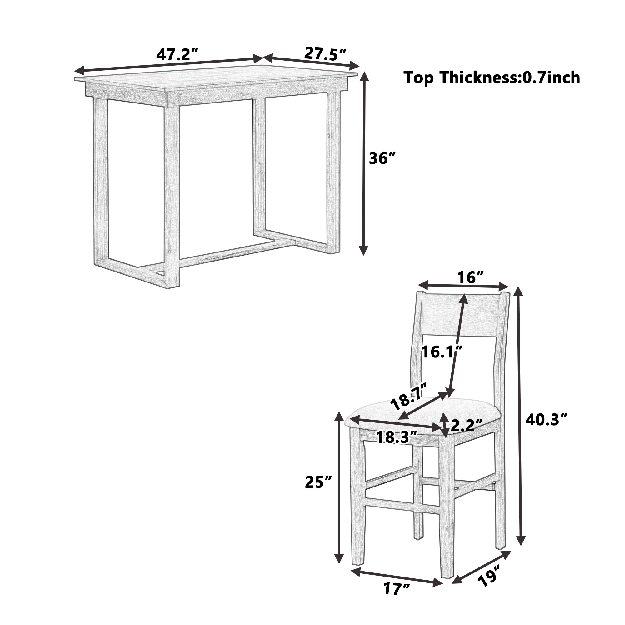 SINOFURN SYA330116WT Dining-Sets - View #11