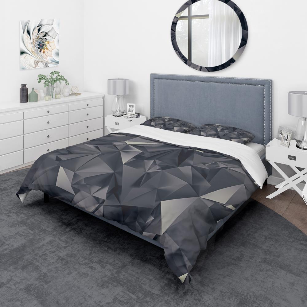 Designart BED19096-K 3 -Piece Black King Duvet cover Set