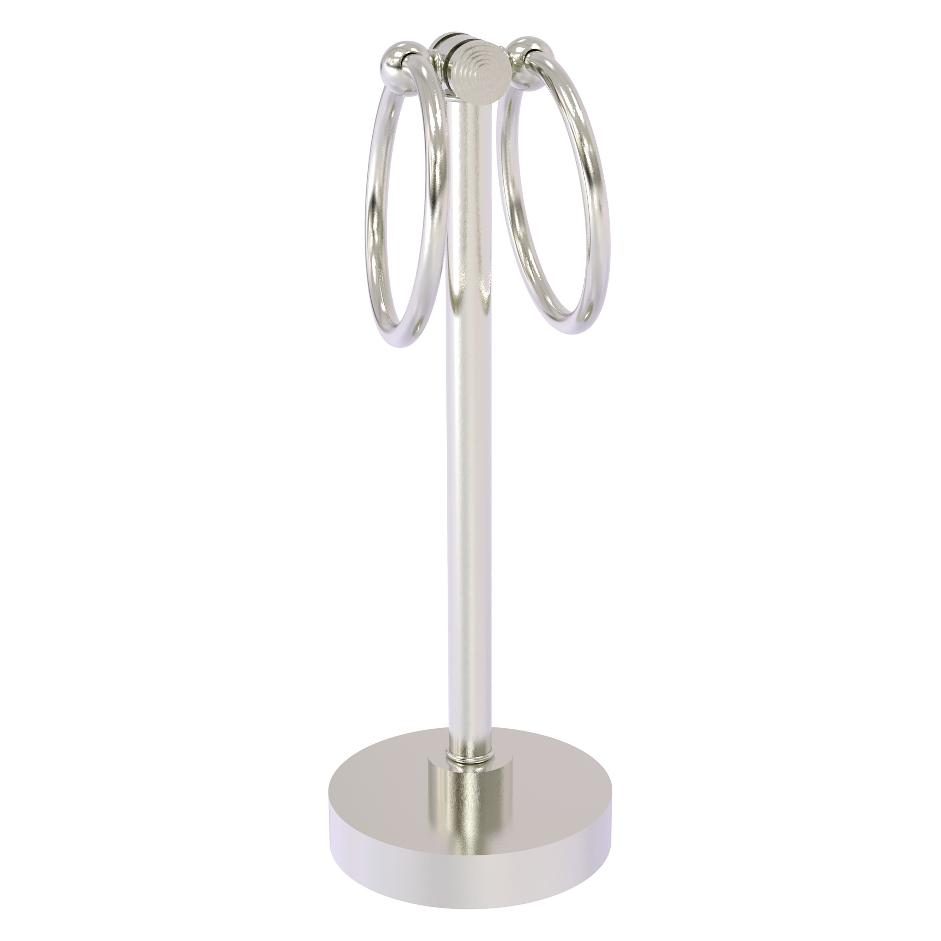Allied Brass SB-83-SN Southbeach Satin Nickel Freestanding countertop Double Towel Ring