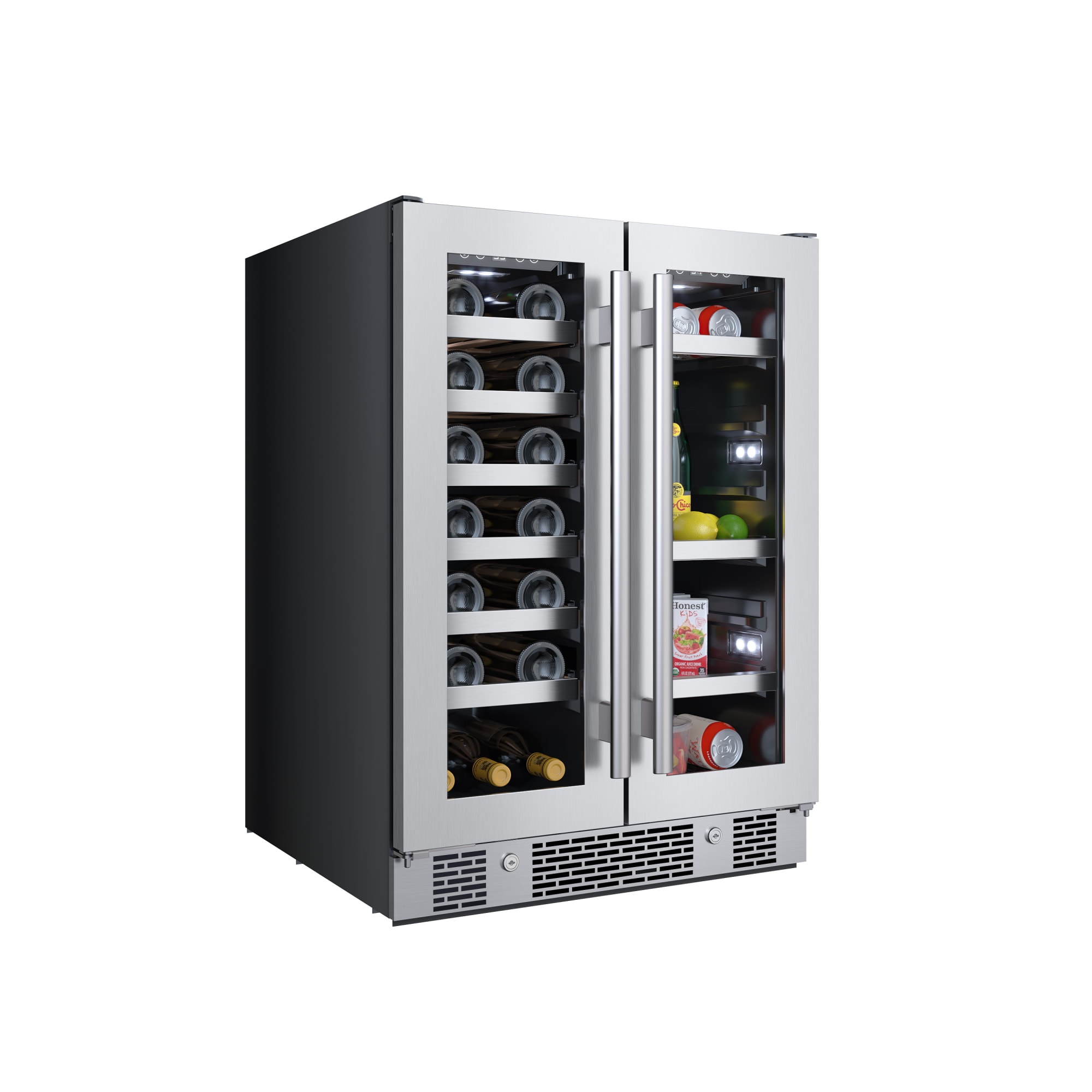 Avallon Avallon 23.81'' W Freestanding 64 Cans (12 oz.) 4.57 Cubic Feet Beverage Cooler with Wine Storage and Glass Door
