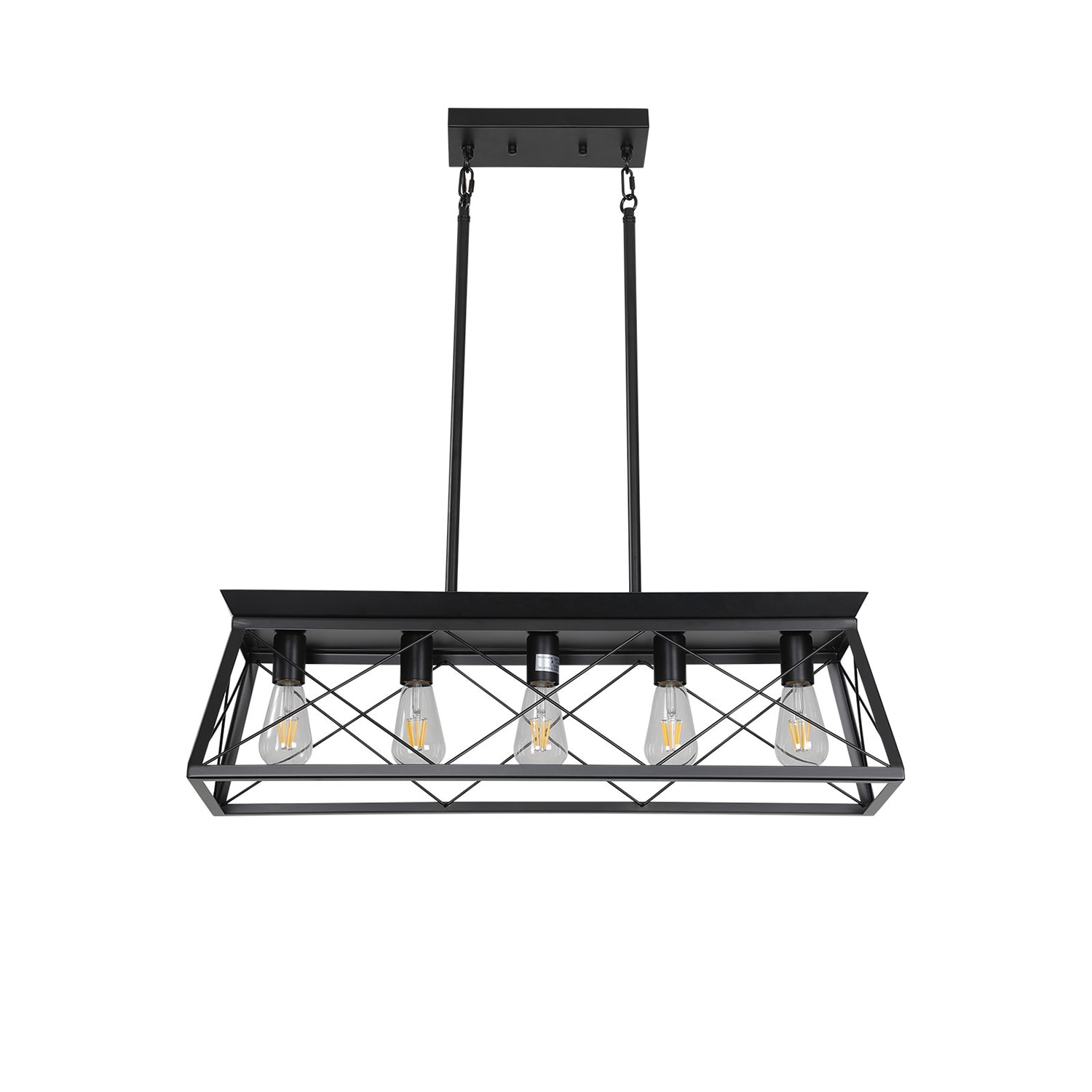 WELLFOR MGHE-Y0228SL Chandeliers 5 -Light Multiple finishes Black Farmhouse Bare bulb For Use in Bedrooms, Dining Rooms, Foyers, Kitchens, Living Rooms Chandelier