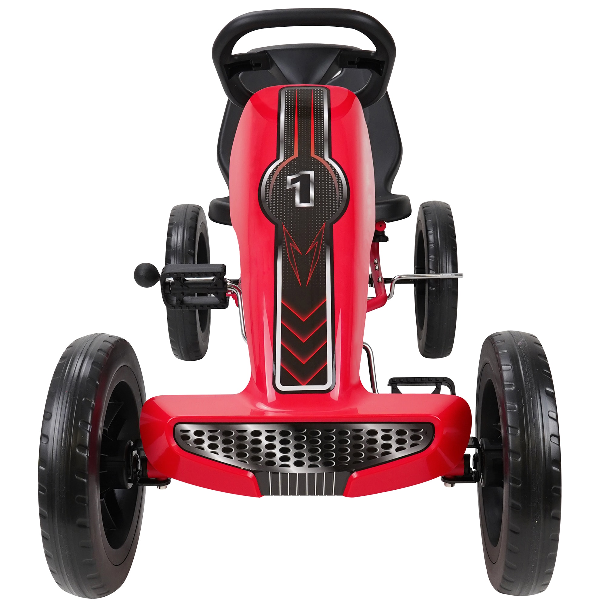 509 Crew Kids' Rocket Pedal Go-Kart Ride-On, Ergonomic Adjustable Seat,  Sharp Handling, Red
