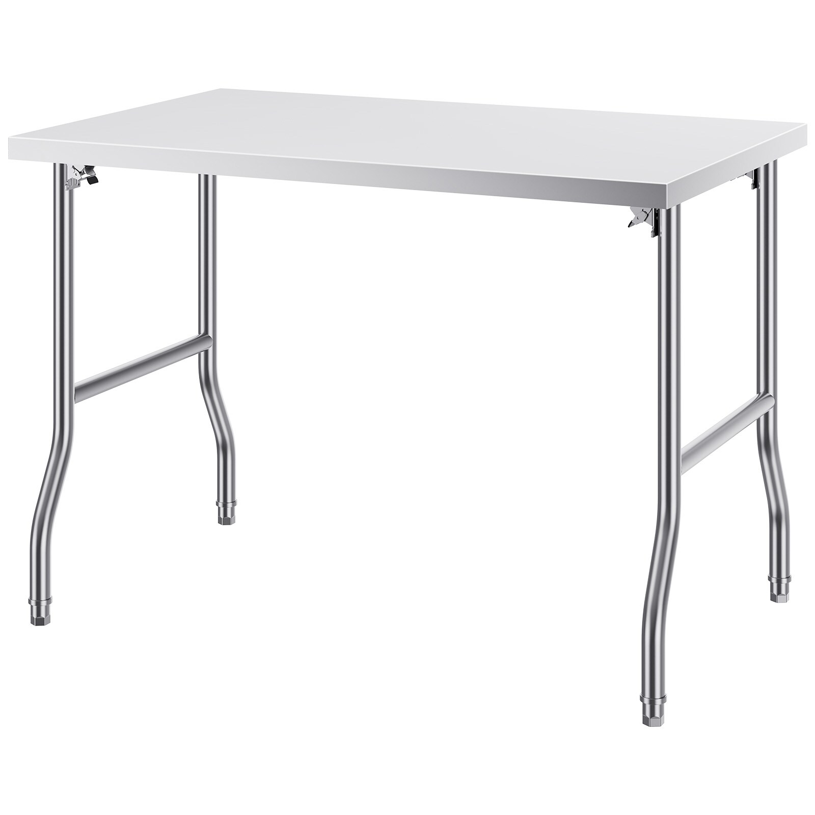 VEVOR SCCFGZTWDJ3002812V0 Folding Commercial Prep Table  48 x 30 Inch Commercial Worktable Workstation  Heavy duty Stainless Steel Folding Table with 300 lbs Load  Kitchen Work Table  for Home Kitchen Restaurant Garage