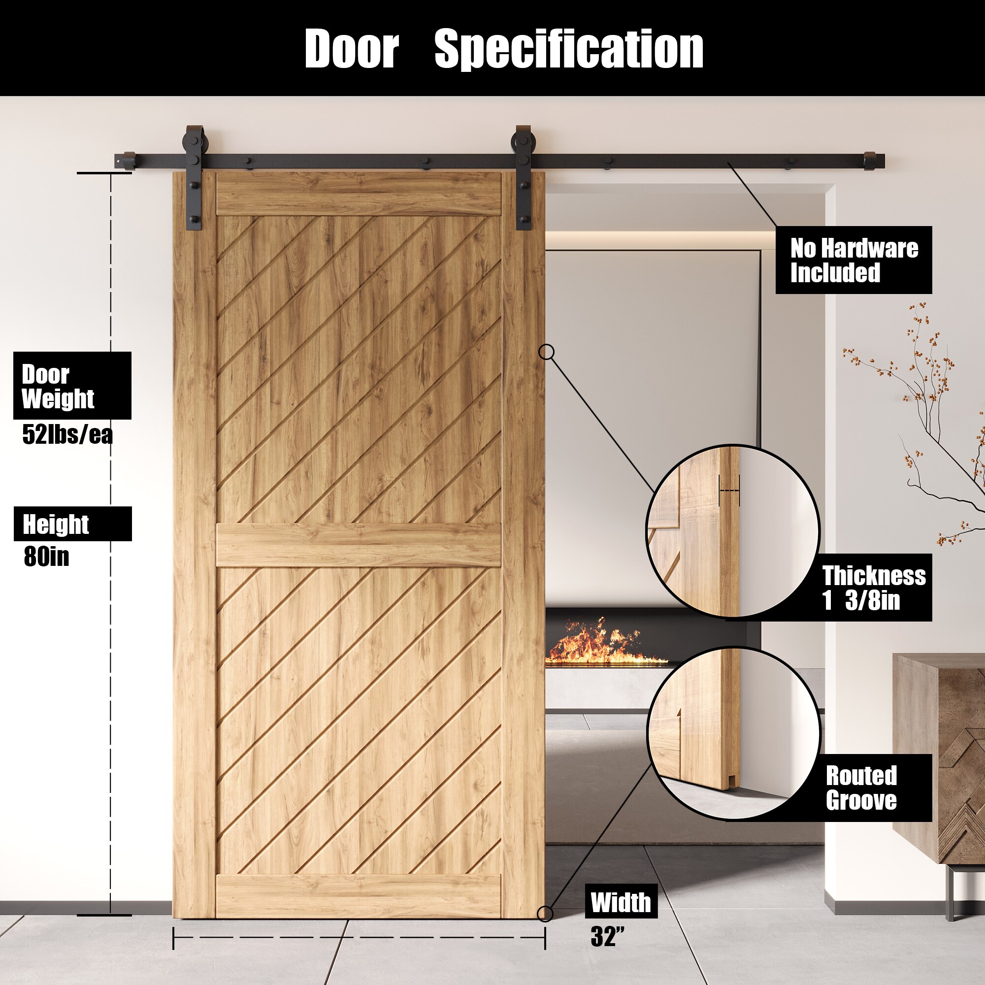 HOMACER XT1-3280 Barn-Doors - View #2