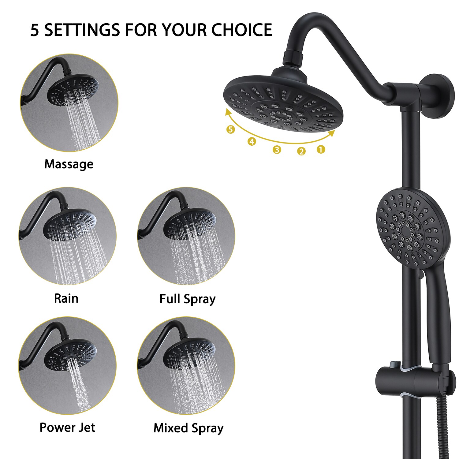 Vanfority VF-AE132MB Showerhead-Bar-Panels - View #7