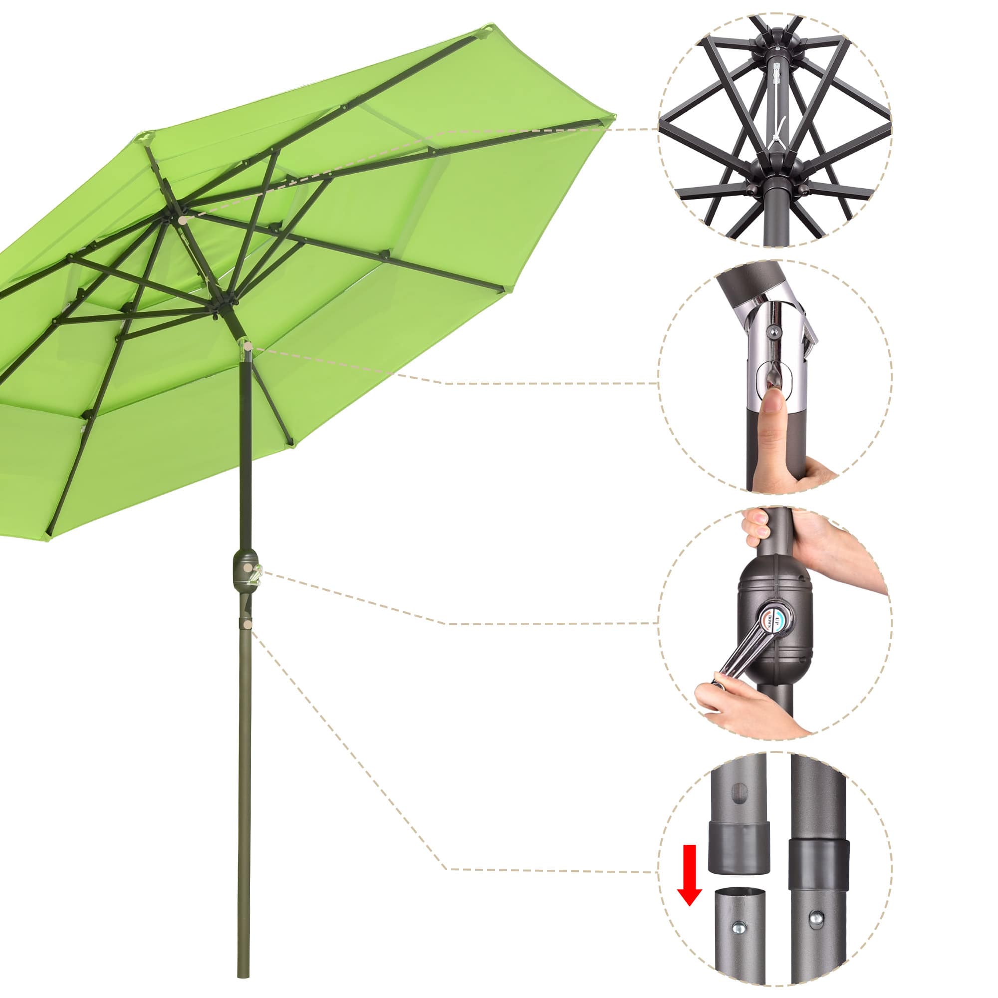 Yescom 07UMBSET011-10FT-LO Umbrellas-2 - View #6
