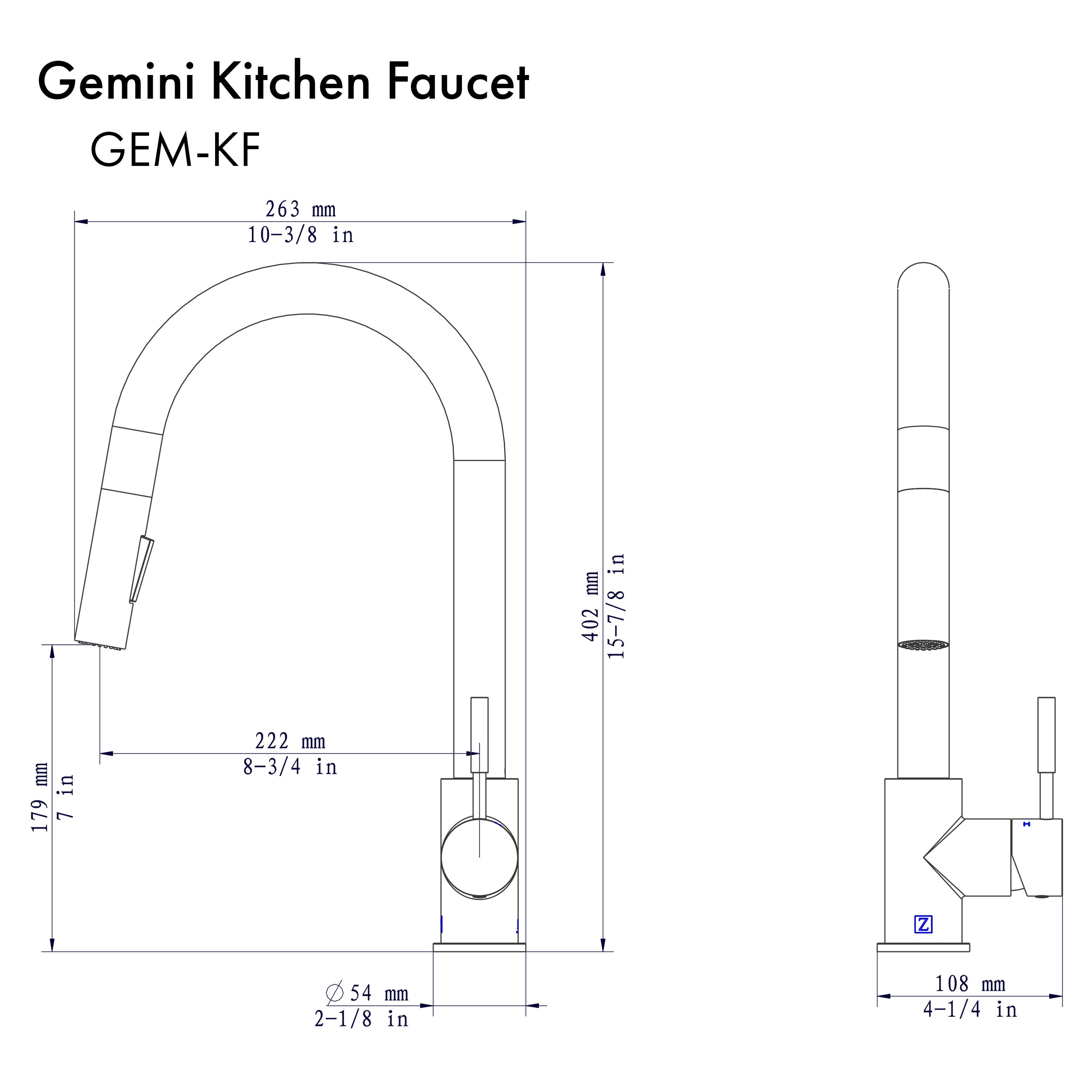 Gemini Chrome High Arc Kitchen Faucet