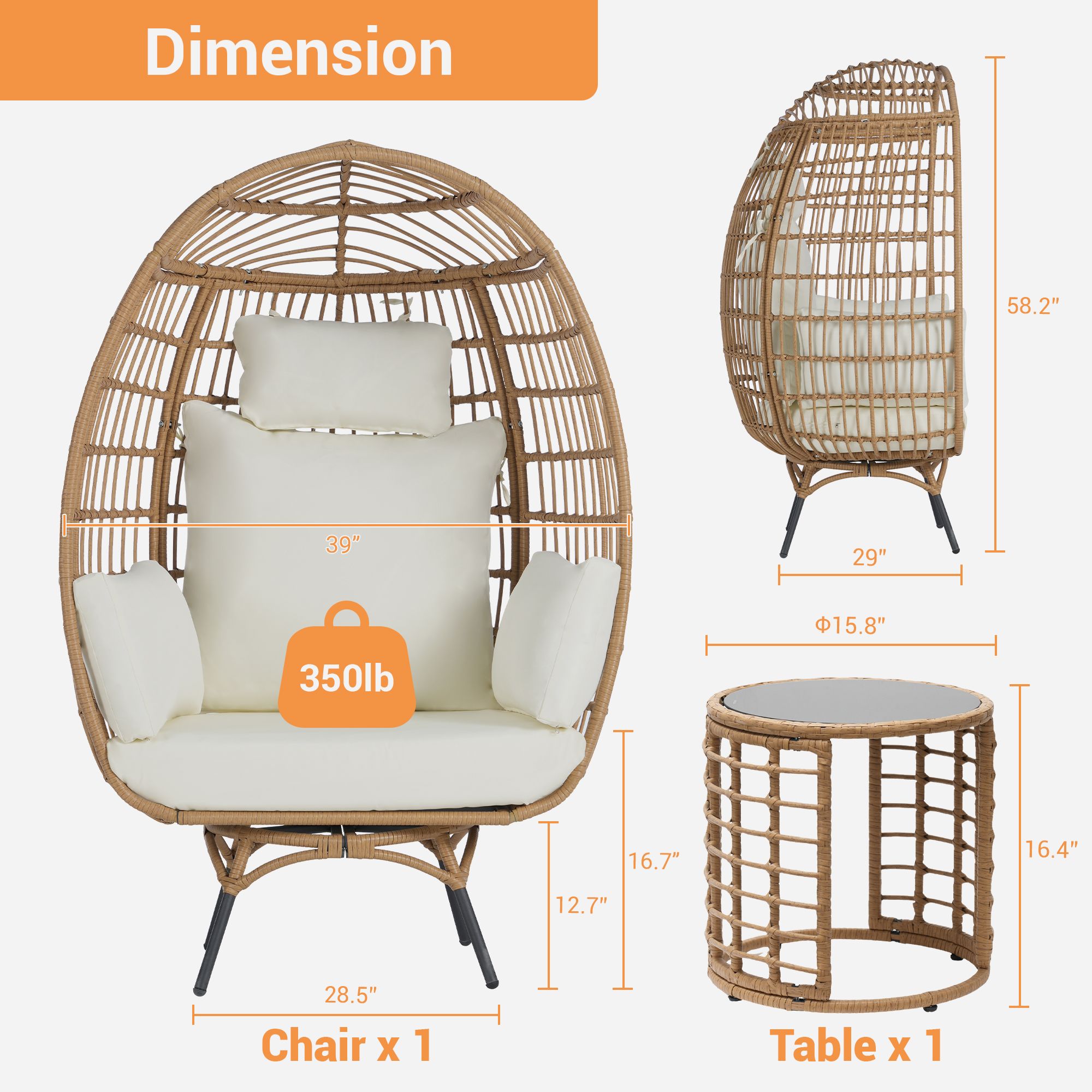 SANSTAR L-RJDC51BE-AC Patio-Conversation-Sets - View #2