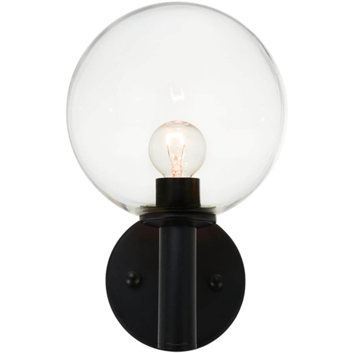 Matteo  Lighting S06001BKCL Cosmo 1 Light 588 inch Black Wall Sconce Wall Light in Black and Clear
