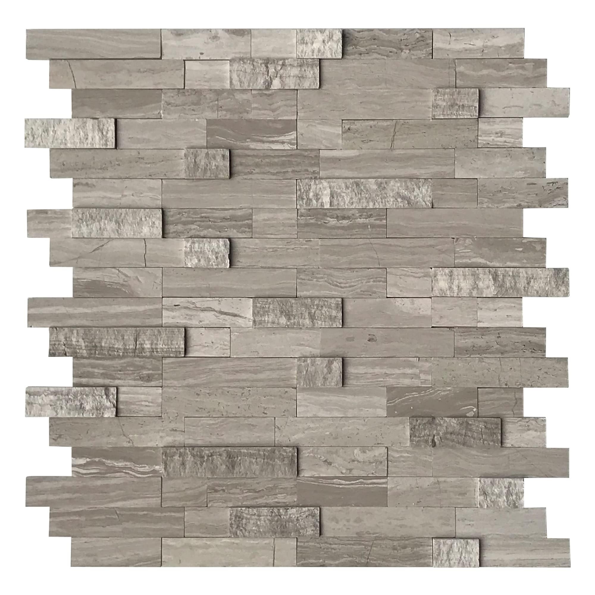 Etokfoks  Mixed Tan 11 5 in x 10 7 in Natural Stone Peel and Stick Backsplash 5 Pack Scratch and Fade Resistant