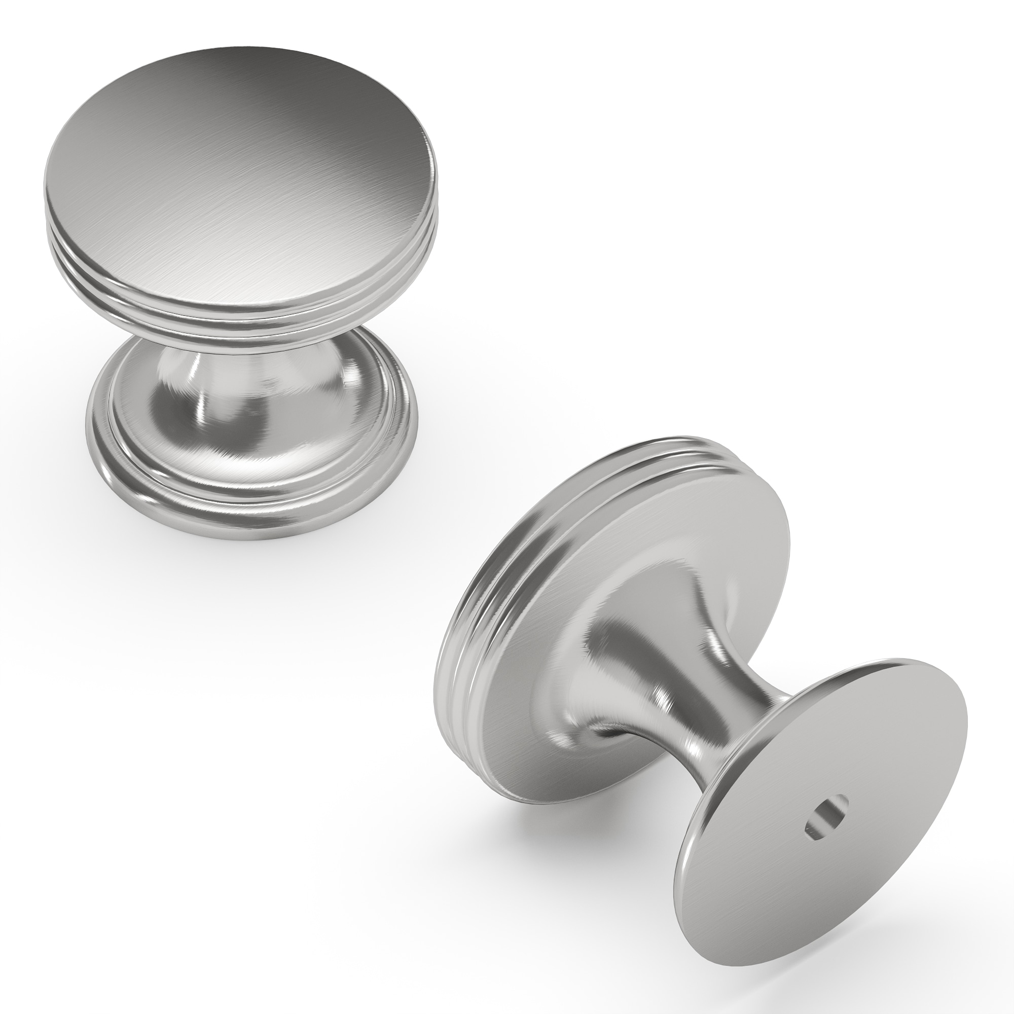 Hickory Hardware P2140-SN-10B American Diner 1-in Satin Nickel Round Transitional Cabinet Knob 10 -Pack