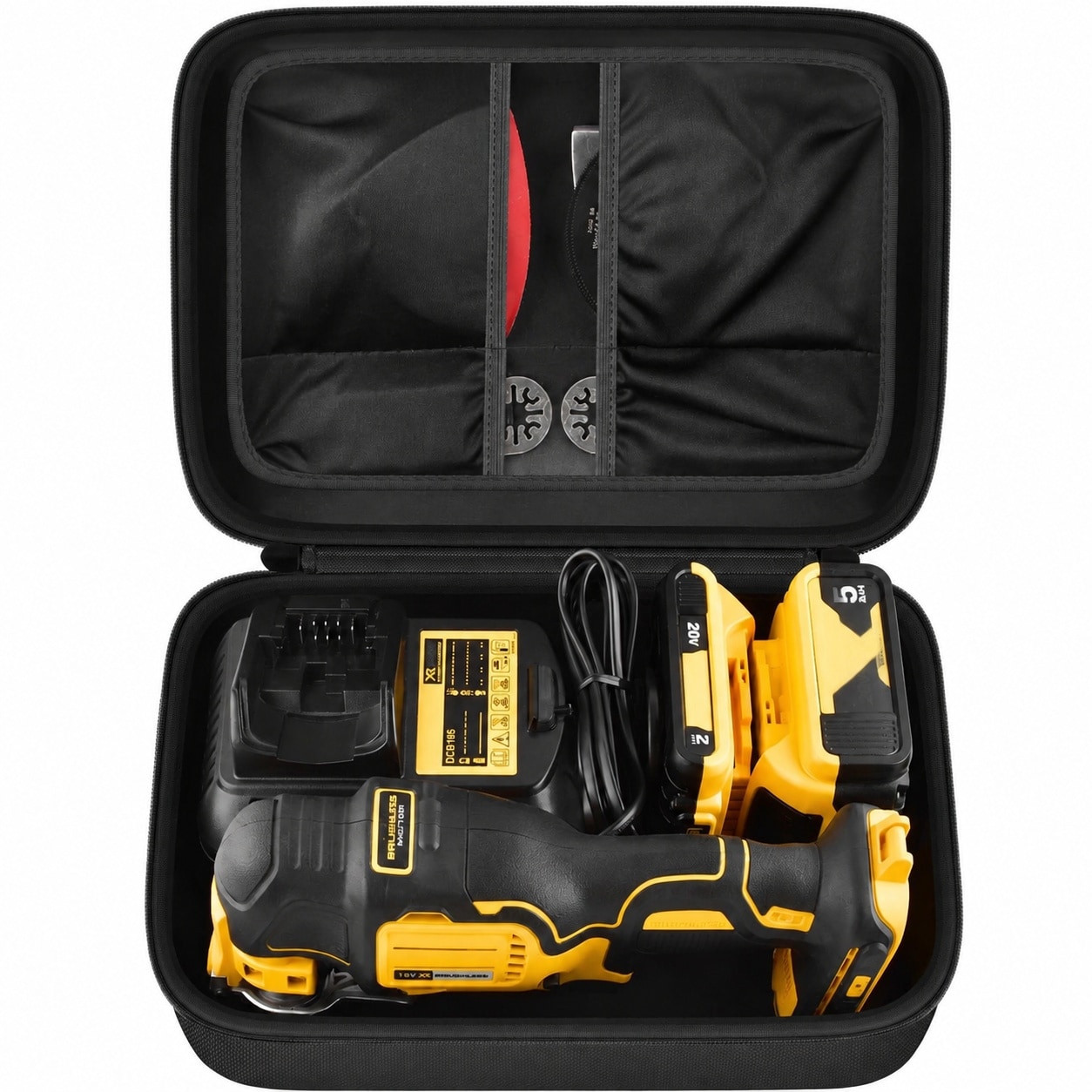 JVFCXXV  Large Carrying Storage Bag for DEWALT 20V MAX XR Oscillating Multi-Tool DCS356B DCS354B Fits power cells Charger Blades Sanding Pads and