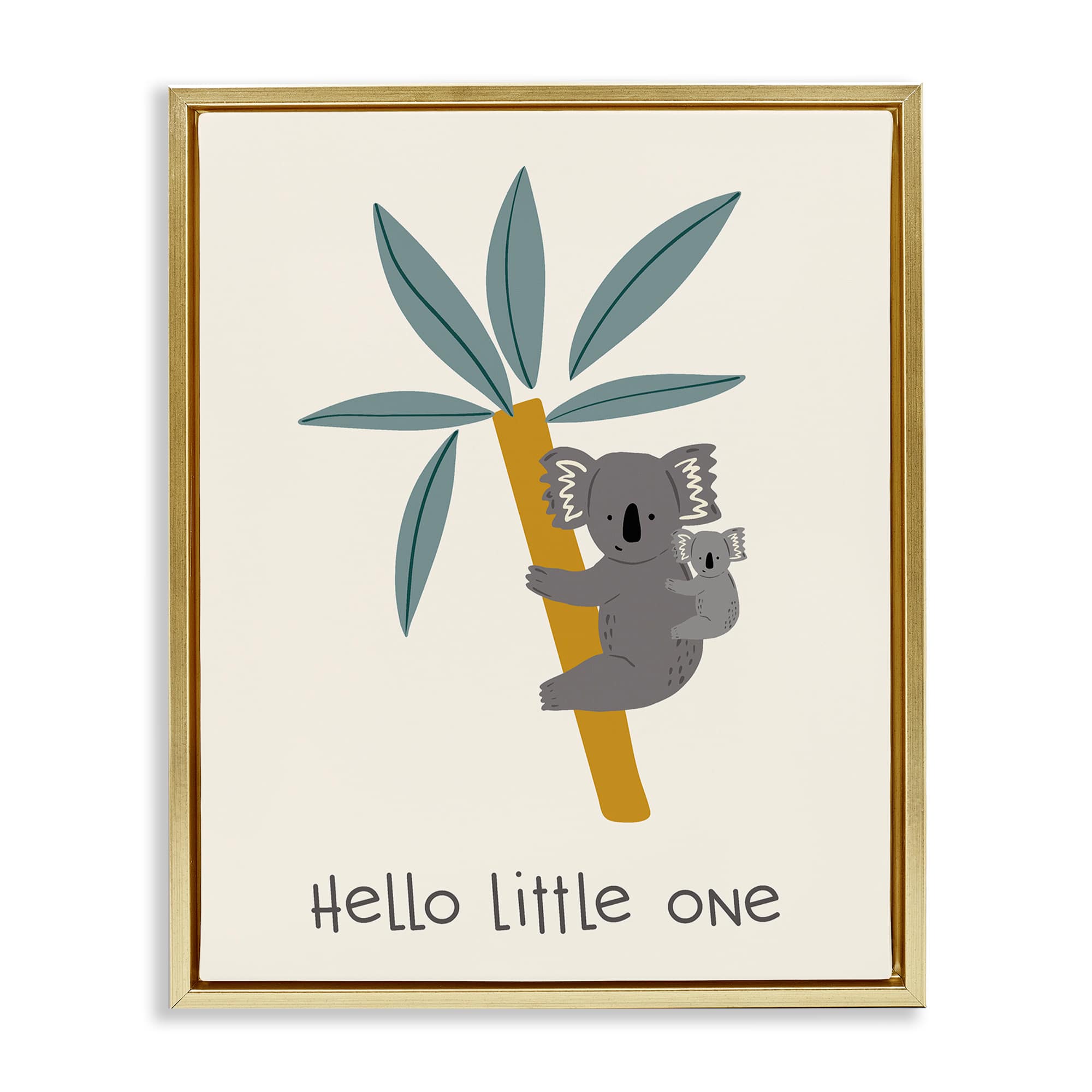 Stupell Industries BT-501-FFG-16X20 Hello Little One Koalas Floating Frame design by Sazerelli Designs