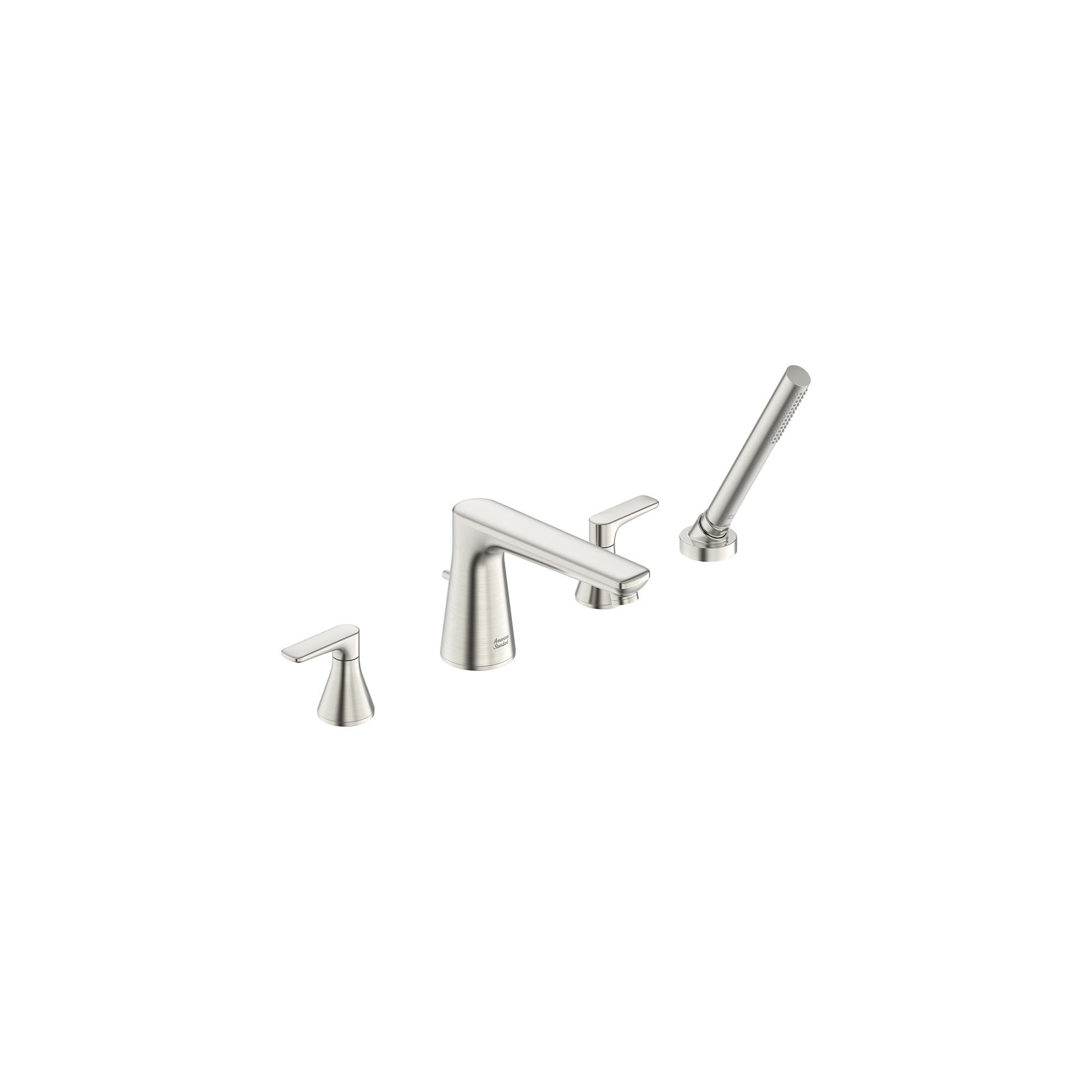 American Standard T061901.295 Aspirations Brushed Nickel 2-handle Deck-mount Roman Low-arc Bathtub Faucet with Hand Shower ( Valve Included )