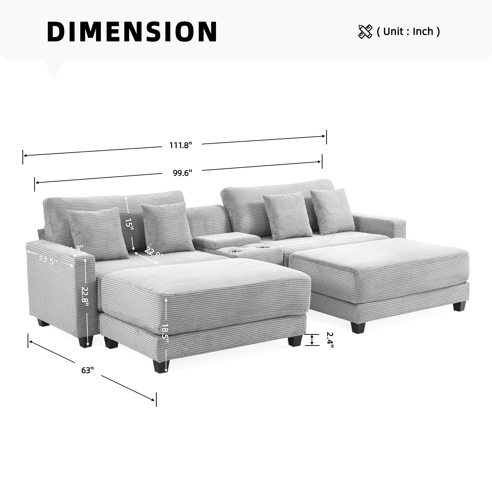 JEAREY JE-XNECWSF-BE Sofas-Loveseats - View #3