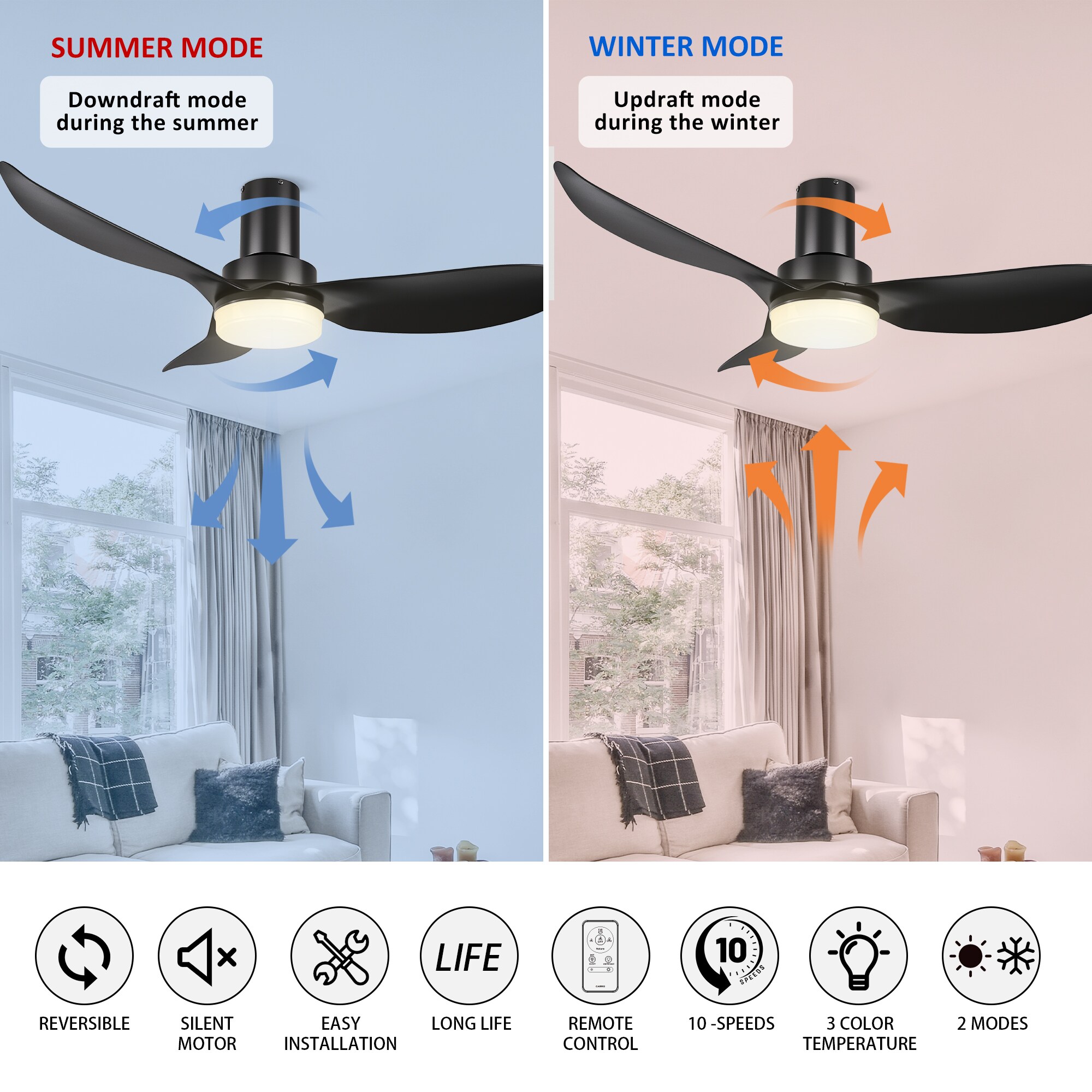CARRO USA LYDC453V2-L12-B2-FM Ceiling-Fans - View #6
