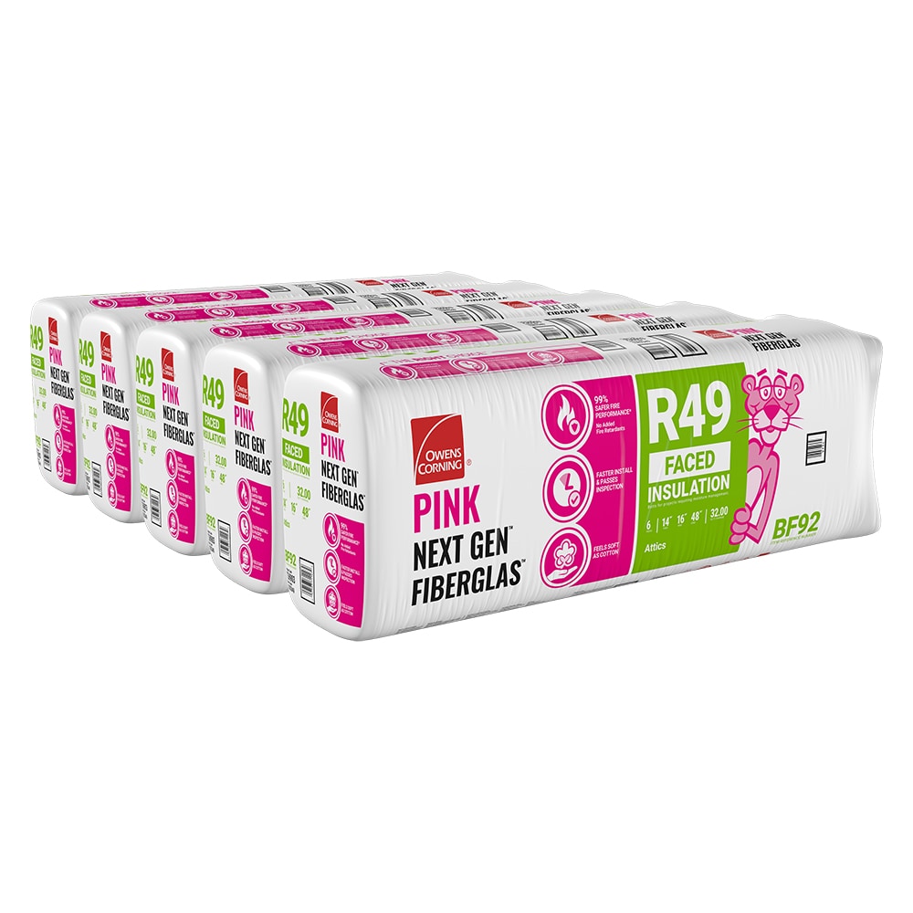 Owens Corning BF92P R- 49 Attic Faced Fiberglass Batt Insulation 32-sq ft ( 16-in W x 48-in L)