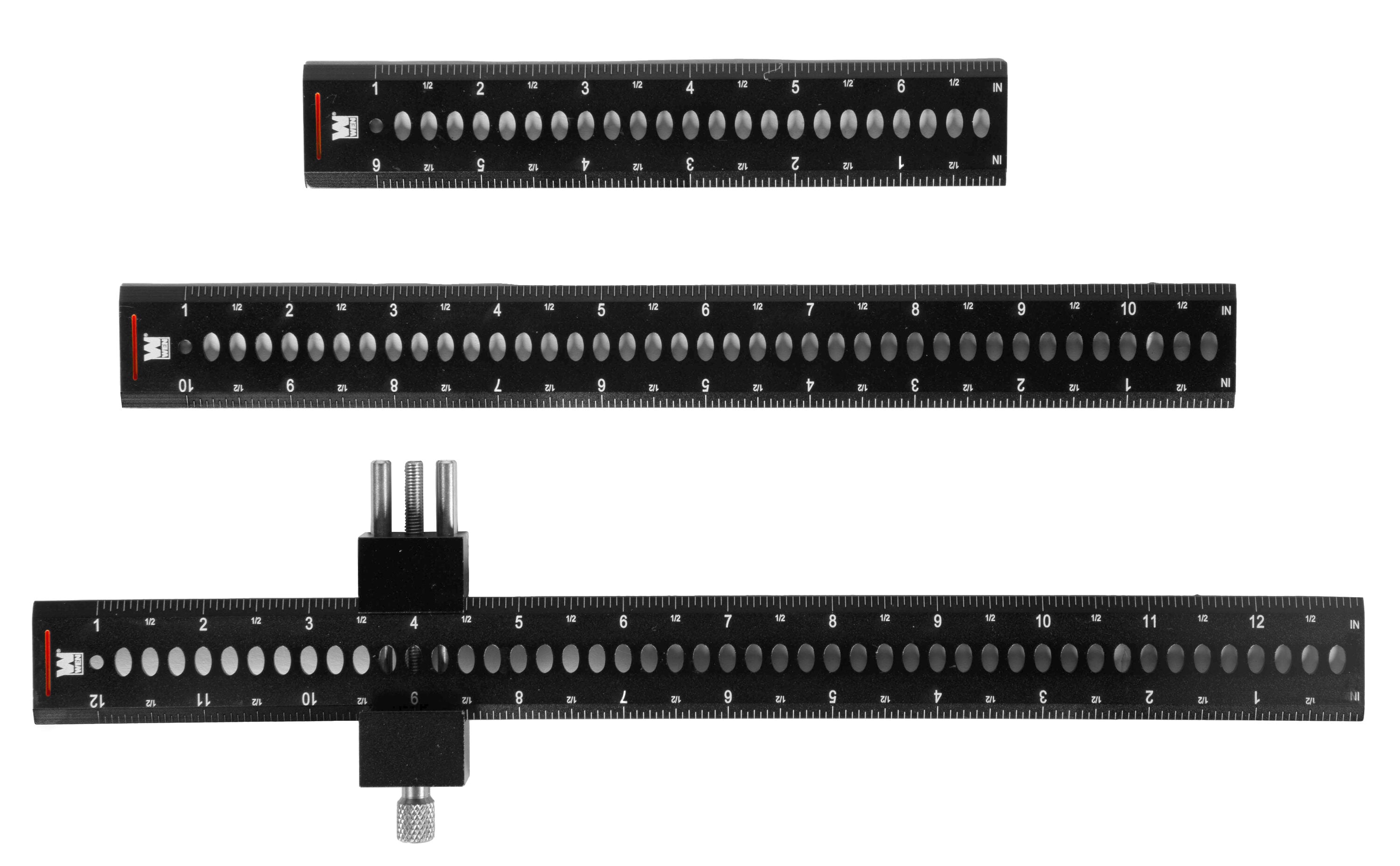12-inch Black Aluminum Multifunction T-Square Scale