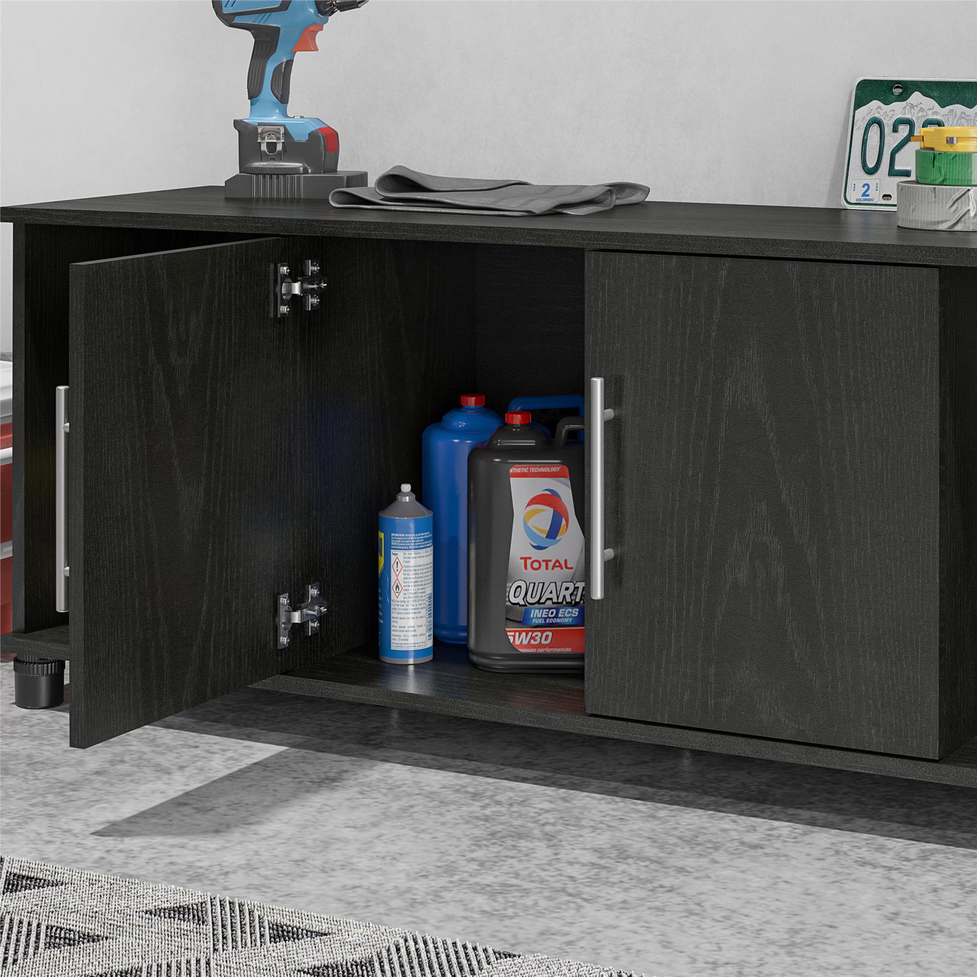 Camberly Black Oak Laminated Shoe Storage Bench with Adjustable Shelves