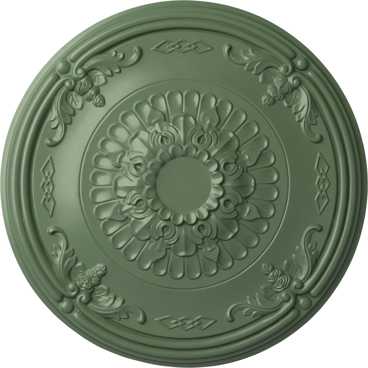 Ekena Millwork CM27ATAGF Athens 26.25-in W x 26.25-in L Painted Athenian Green Polyurethane Whole Ceiling Medallion
