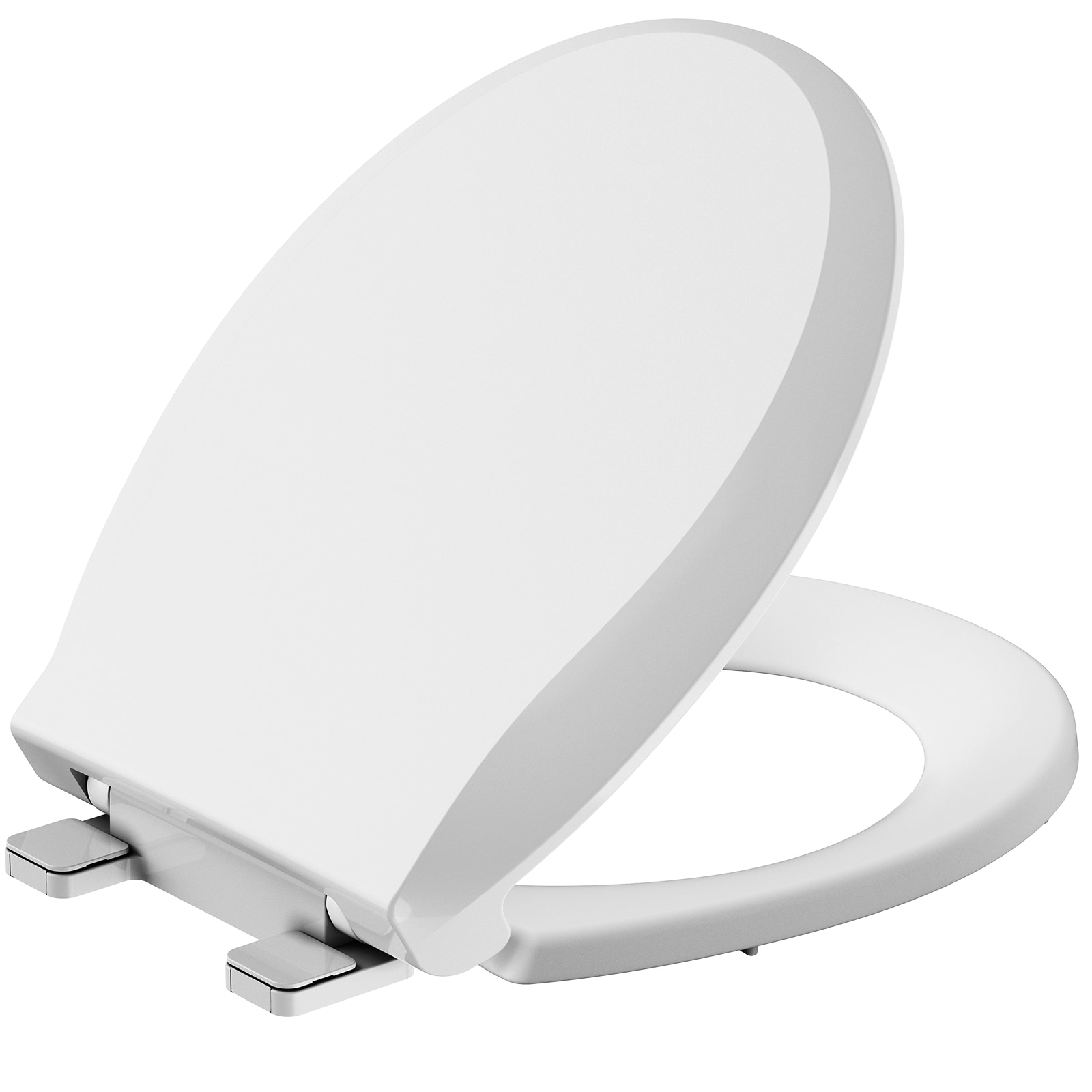 IdealHouse Heavy Duty Commercial Toilet Seat - Round Slow Soft Close Durable Polypropylene Non-Loose Replacement Seat Easy Install and Clean Fits Most Toilets Size: 17in Color: White