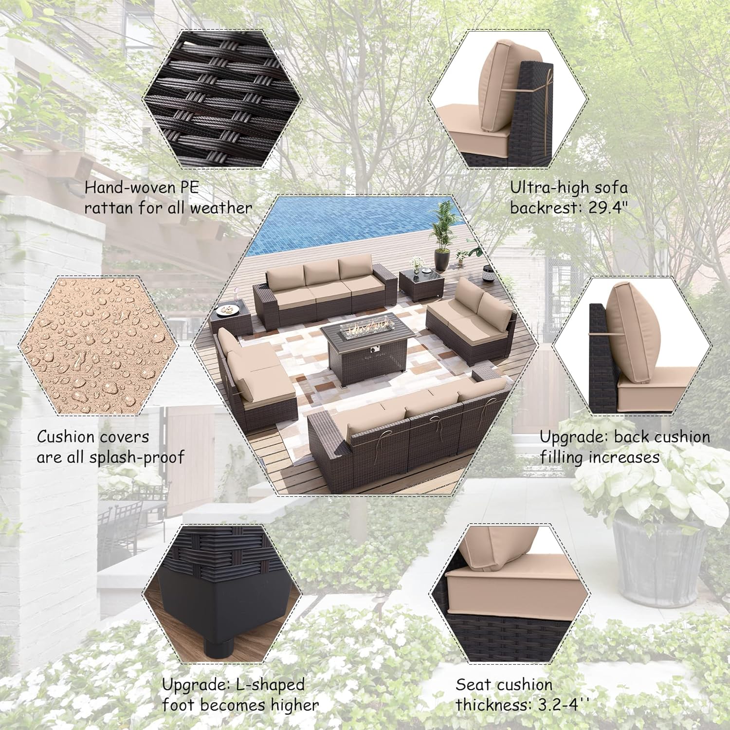 ALAULM LS-12PCS+FP-SAND Patio-Conversation-Sets - View #5