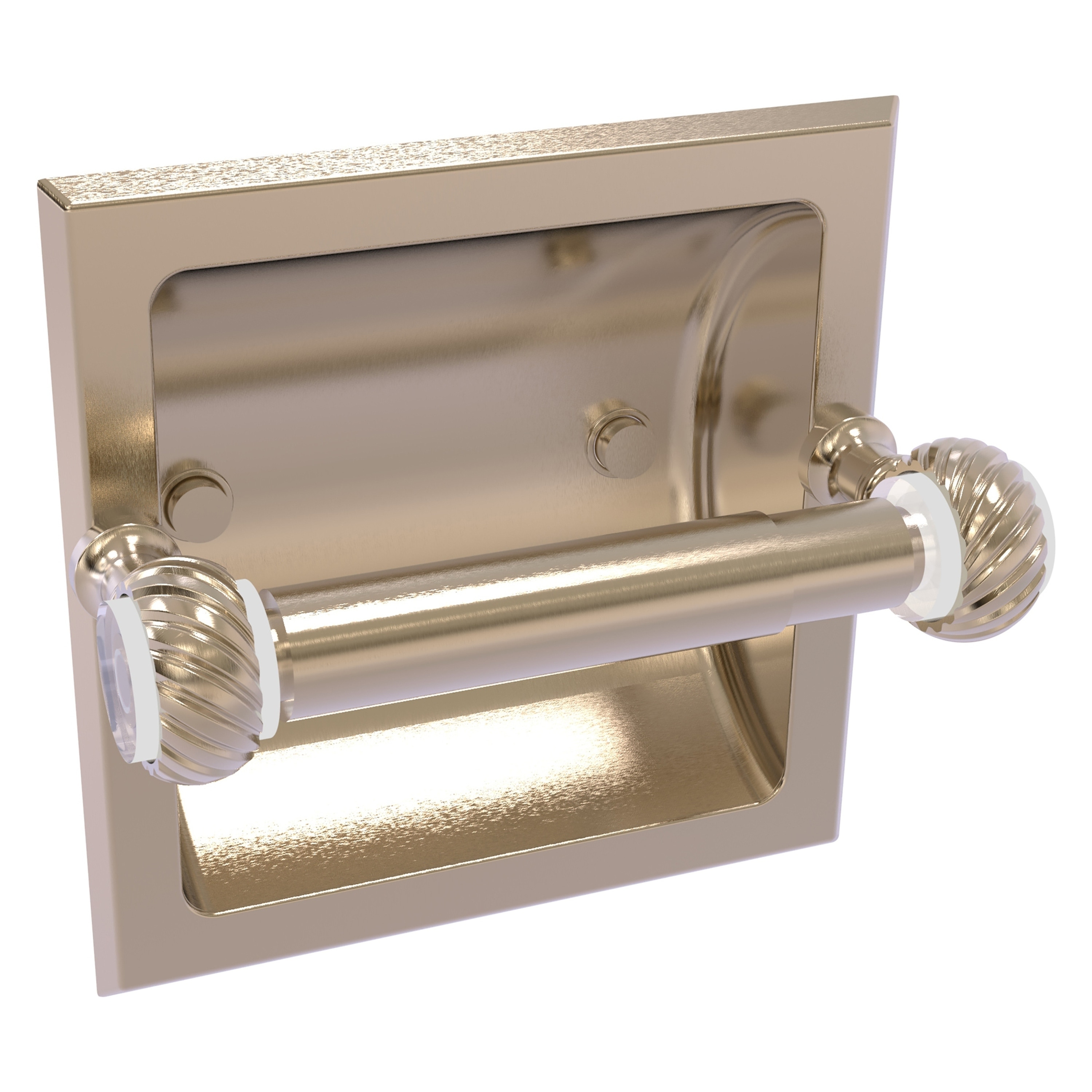 Allied Brass PG-24CT-PEW Pacific Grove Antique Pewter Recessed Double post Toilet Paper Holder 1 -Rolls with Storage