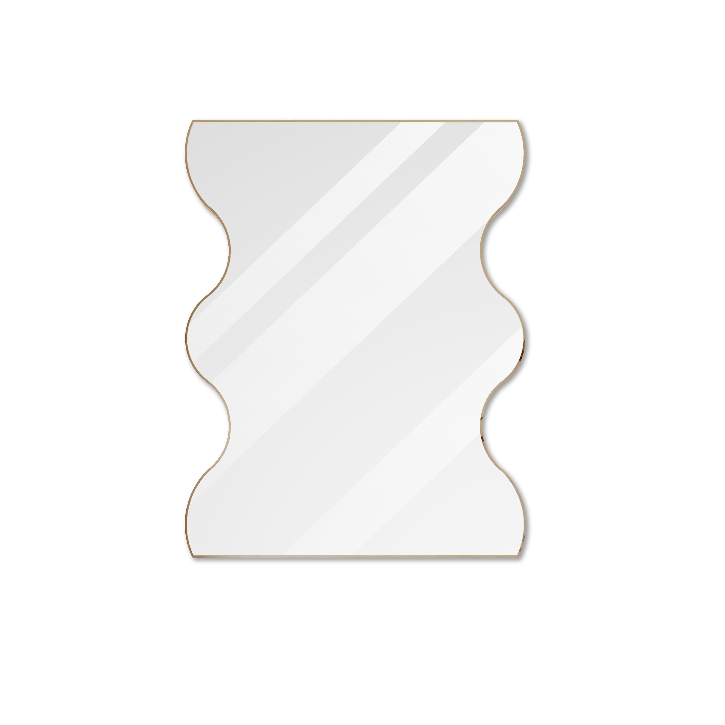 CESICIA W62D36 35-in W x 35-in H Rectangle Gold Framed Wall Mirror