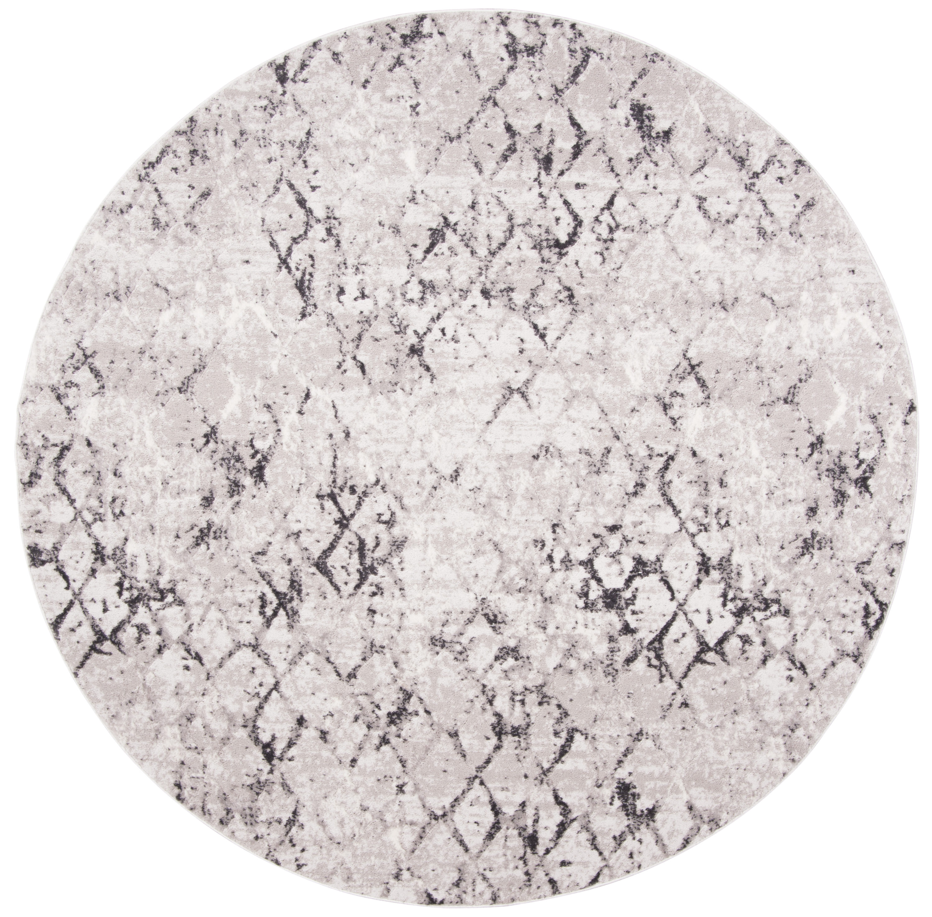 Safavieh ALA783F-11R Amelia Sassari 11 x 11 (ft) Loomed Synthetic Gray/Light Gray Round Indoor Abstract Area rug