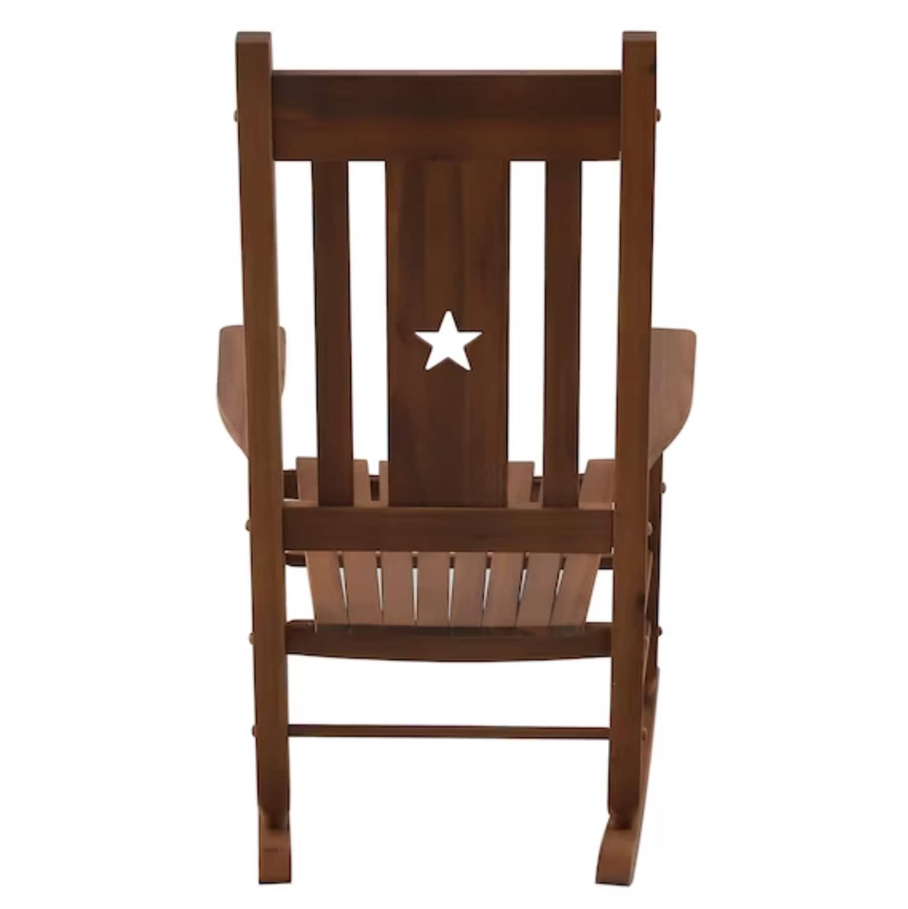 Style Selections Wood Frame Rocking Chair With Slat Seat In The Patio   63864109 