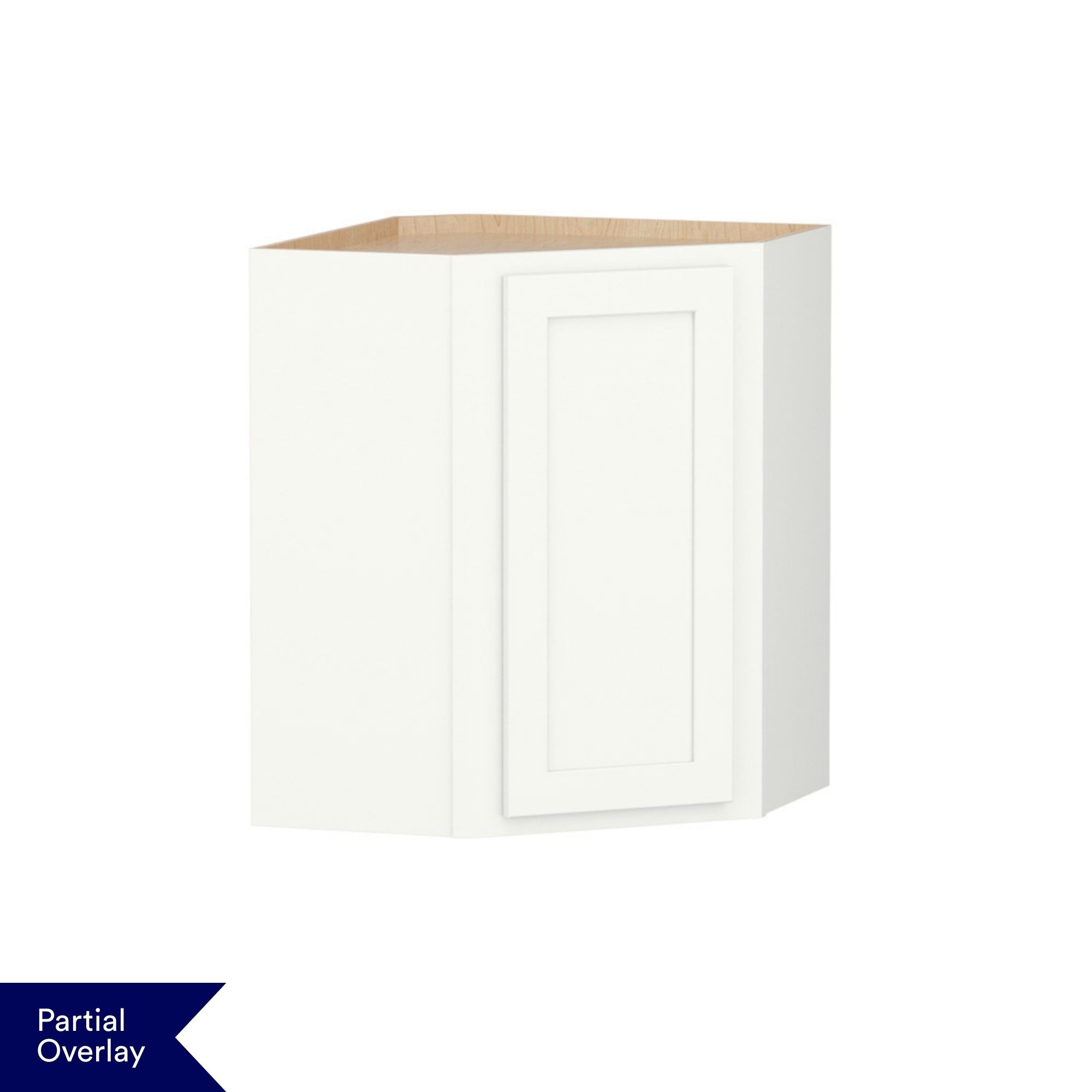 Shenandoah Breckenridge POL 24-in W x 30-in H x 12-in D Linen Diagonal Corner Wall Fully Assembled Cabinet Recessed Panel Shaker