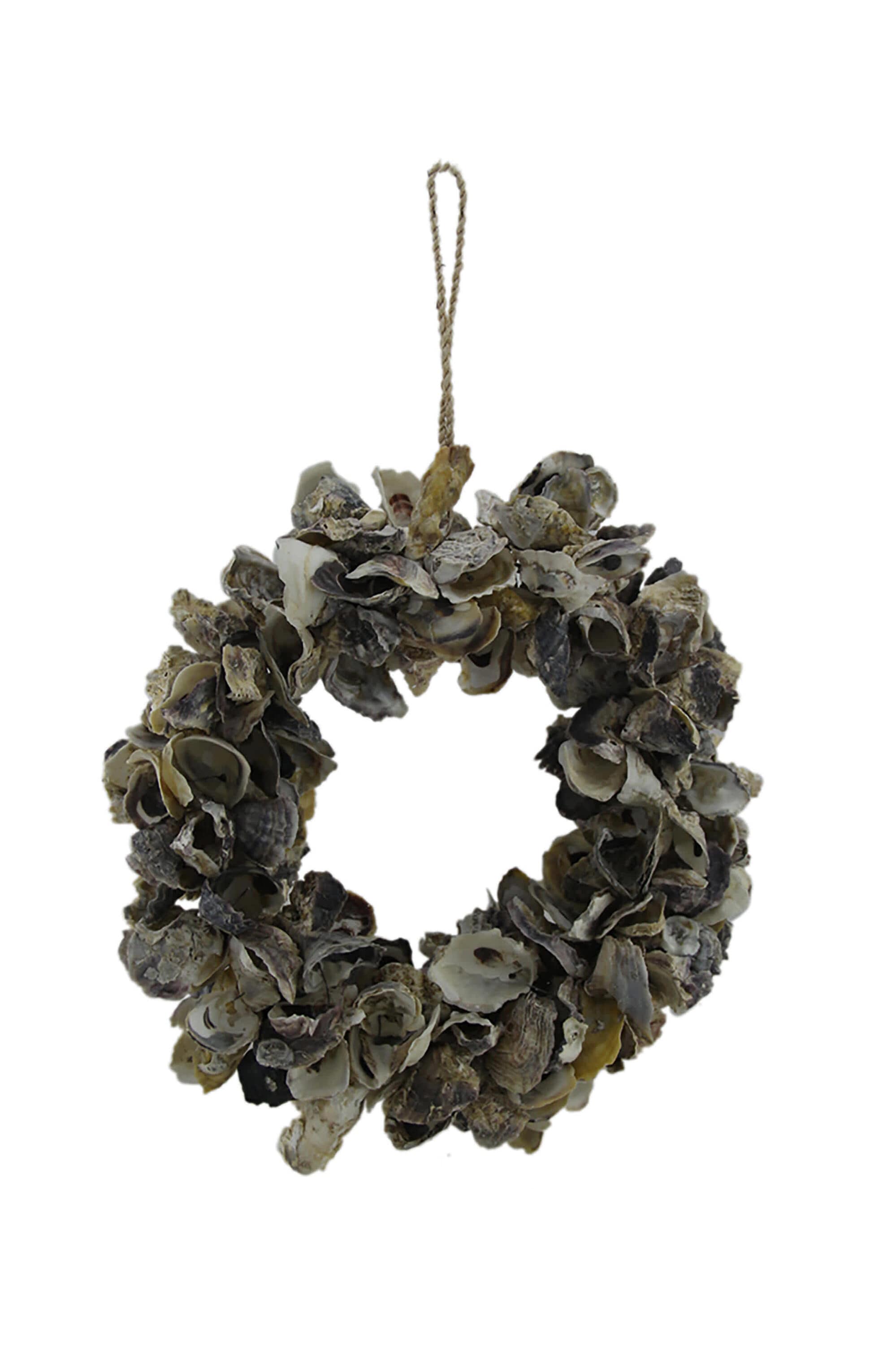 Zeckos CON-92211 Natural Oyster Shell Indoor-Outdoor 18 inch Accent Wreath