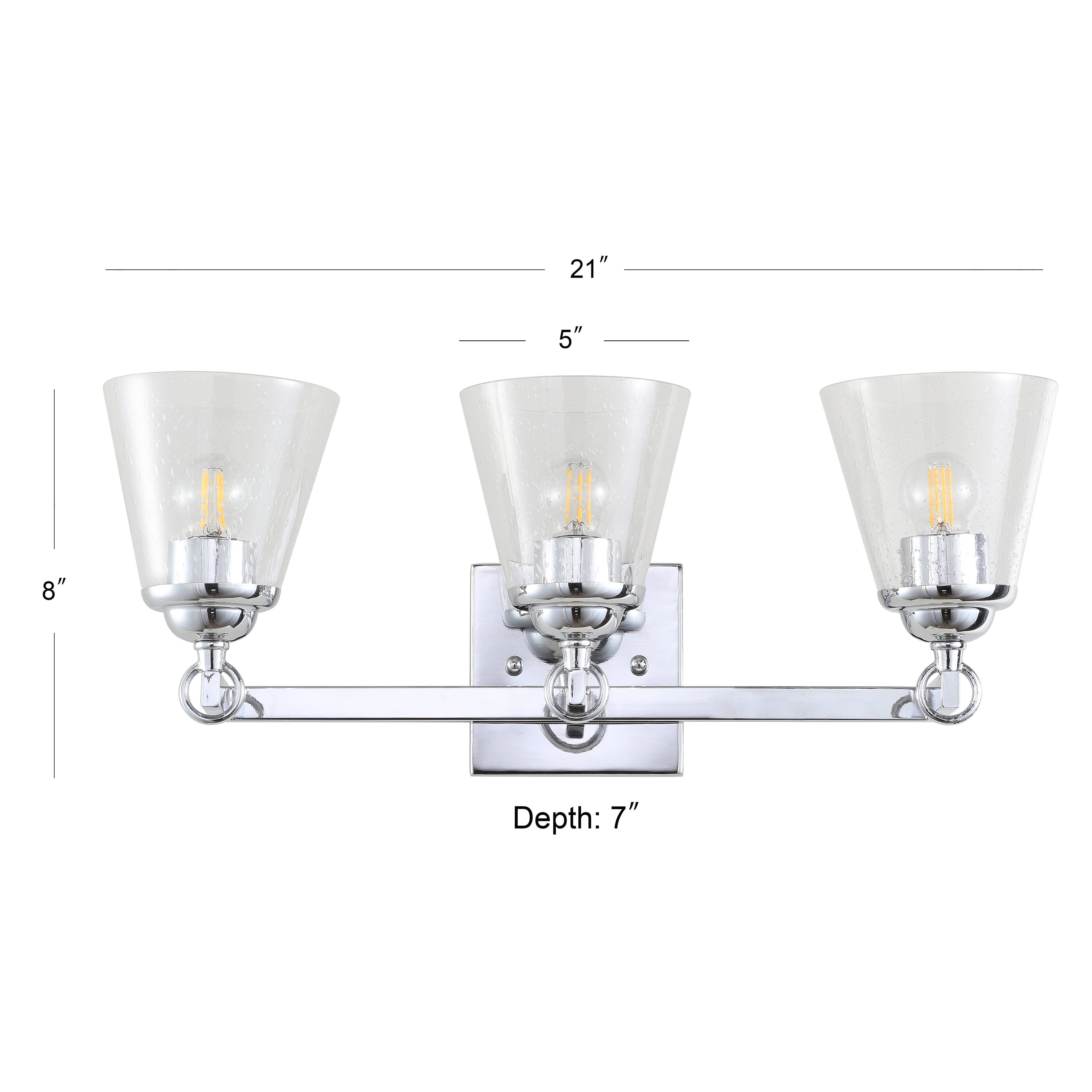 Marion 21" Polished Chrome 3-Light Vanity Sconce with Clear Glass