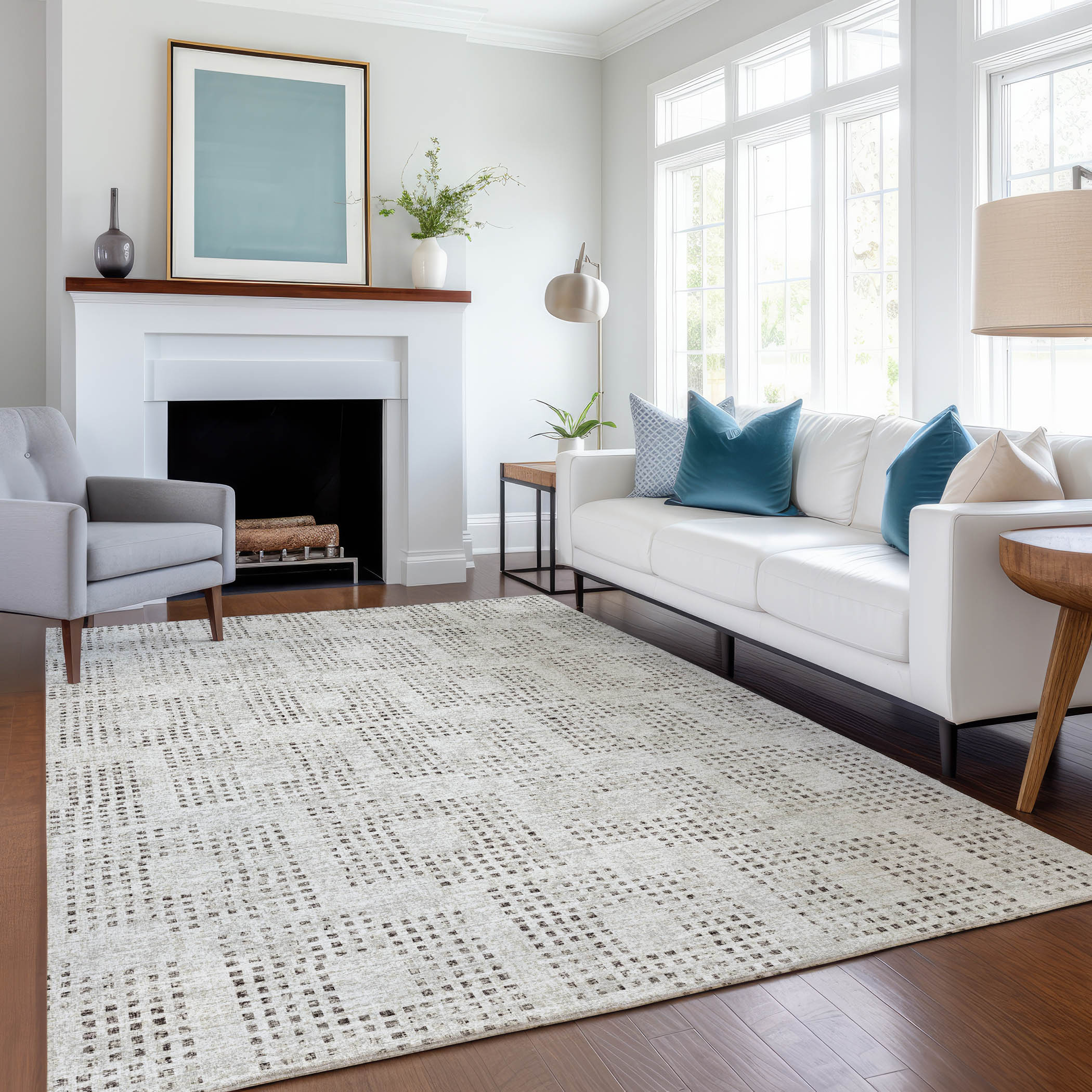 Addison Rugs AMF33BE8X10 Mayfield AMF33BE 8 x 10 (ft) Loomed Polyester Beige Rectangular Indoor Abstract Machine washable Area rug