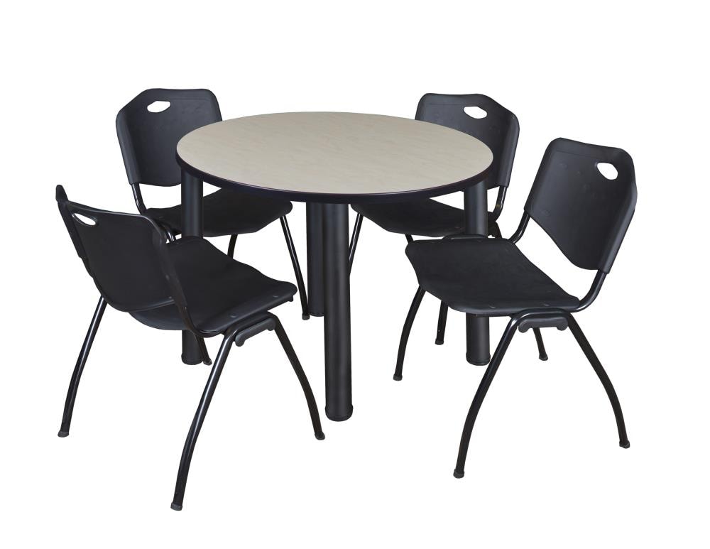 Regency TB42RNDPLBPBK47BK Breakroom Off-white 4-Person Training Table (42-in W x 29-in H)