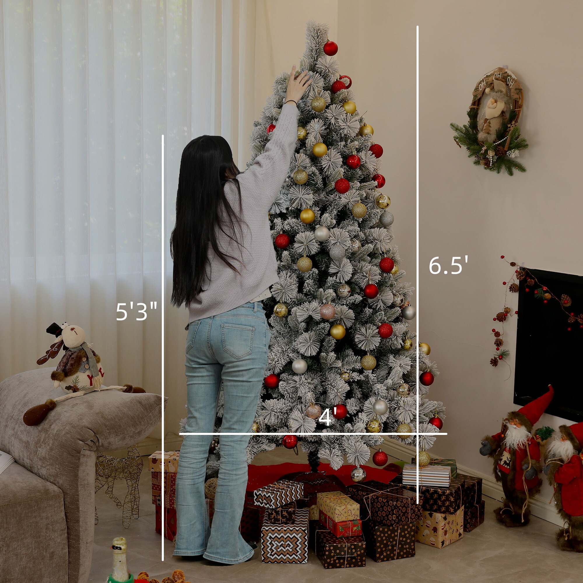 HomCom 830-918V80GN Artificial-Christmas-Trees - View #3