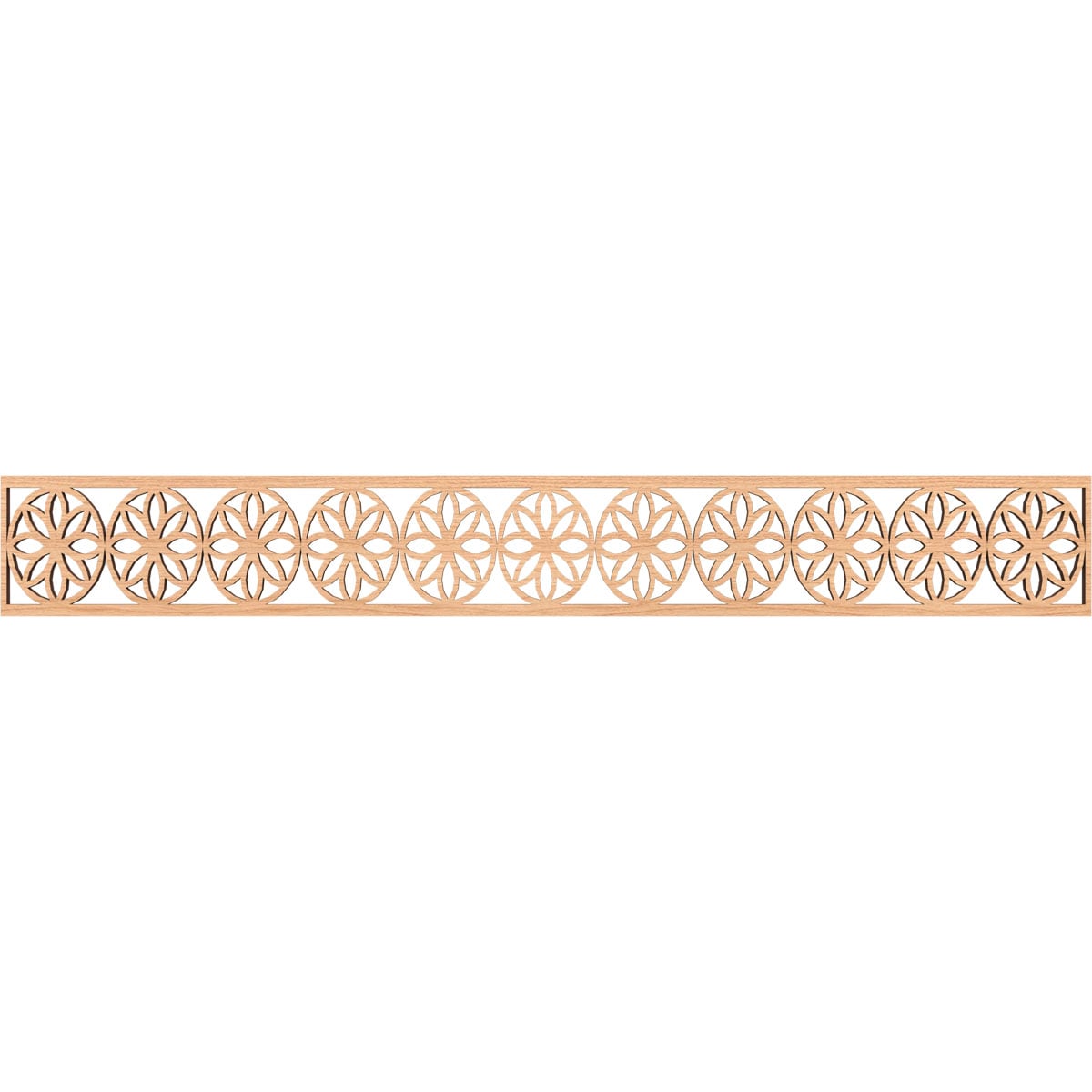 Ekena Millwork MLDB06X46BLUHI Blume Fretwork Flat Trim 6-in x 3.86-ft Hickory Brown Unfinished 2156577 Pierced Wall Panel Moulding